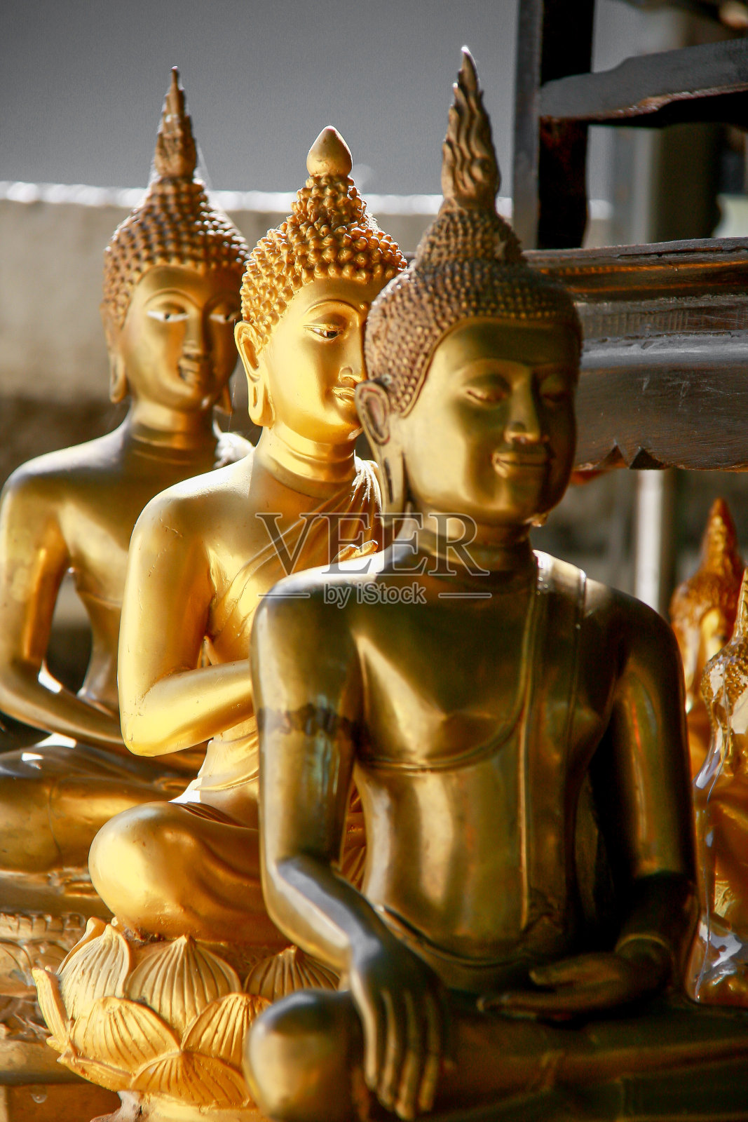 美丽的金佛,有光和影照片摄影图片