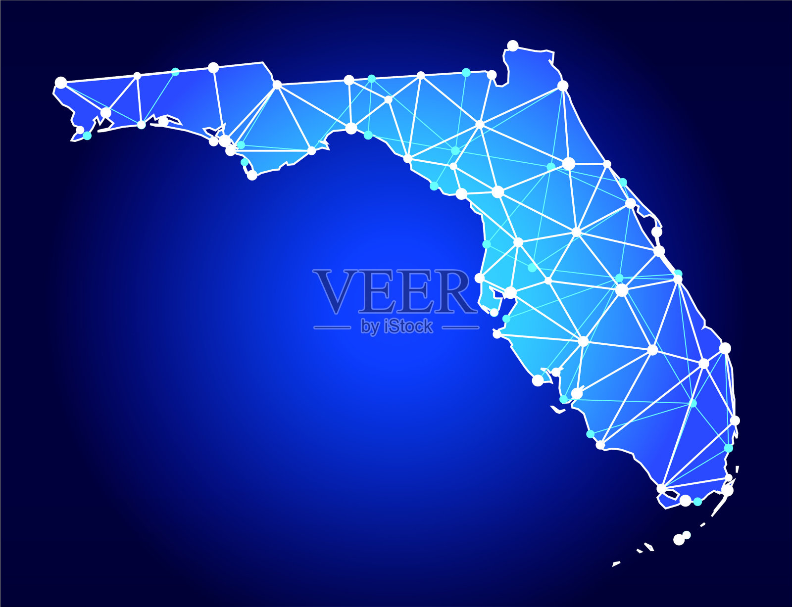 佛罗里达蓝色三角形节点矢量模式插画图片素材