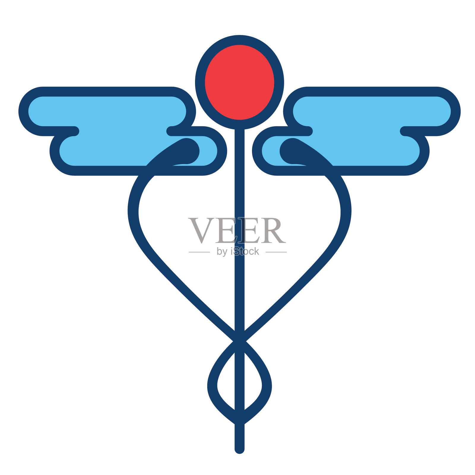 医疗线图标卡德鲁斯插画图片素材