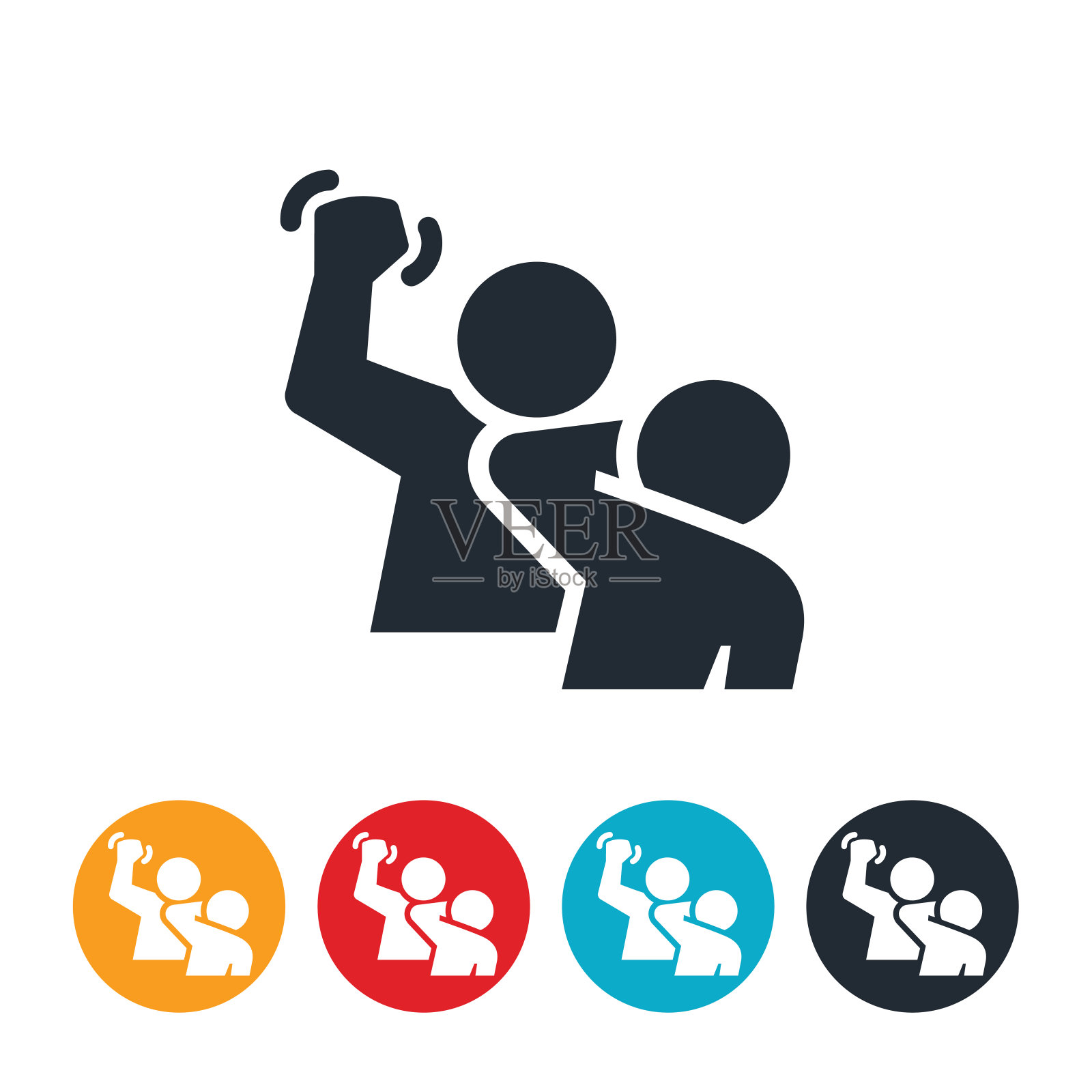 家庭暴力的图标插画图片素材