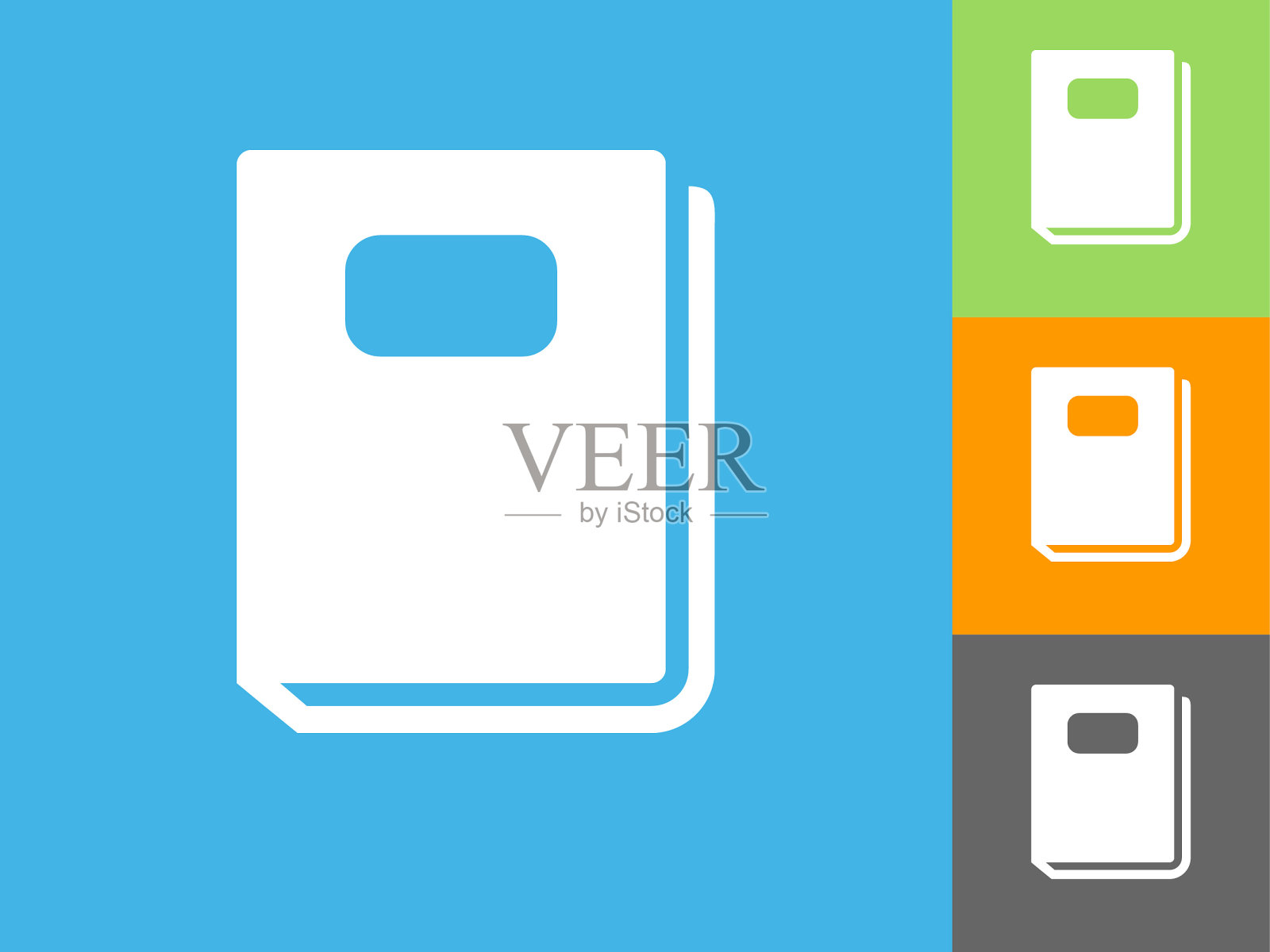 书平面图标上的蓝色背景插画图片素材