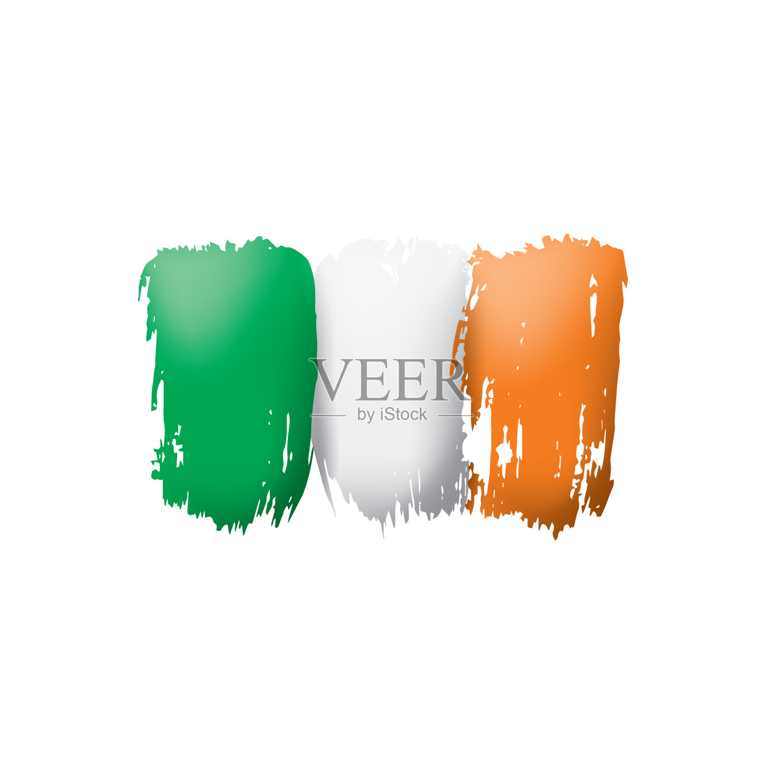 爱尔兰国旗,白色背景矢量图插画图片素材