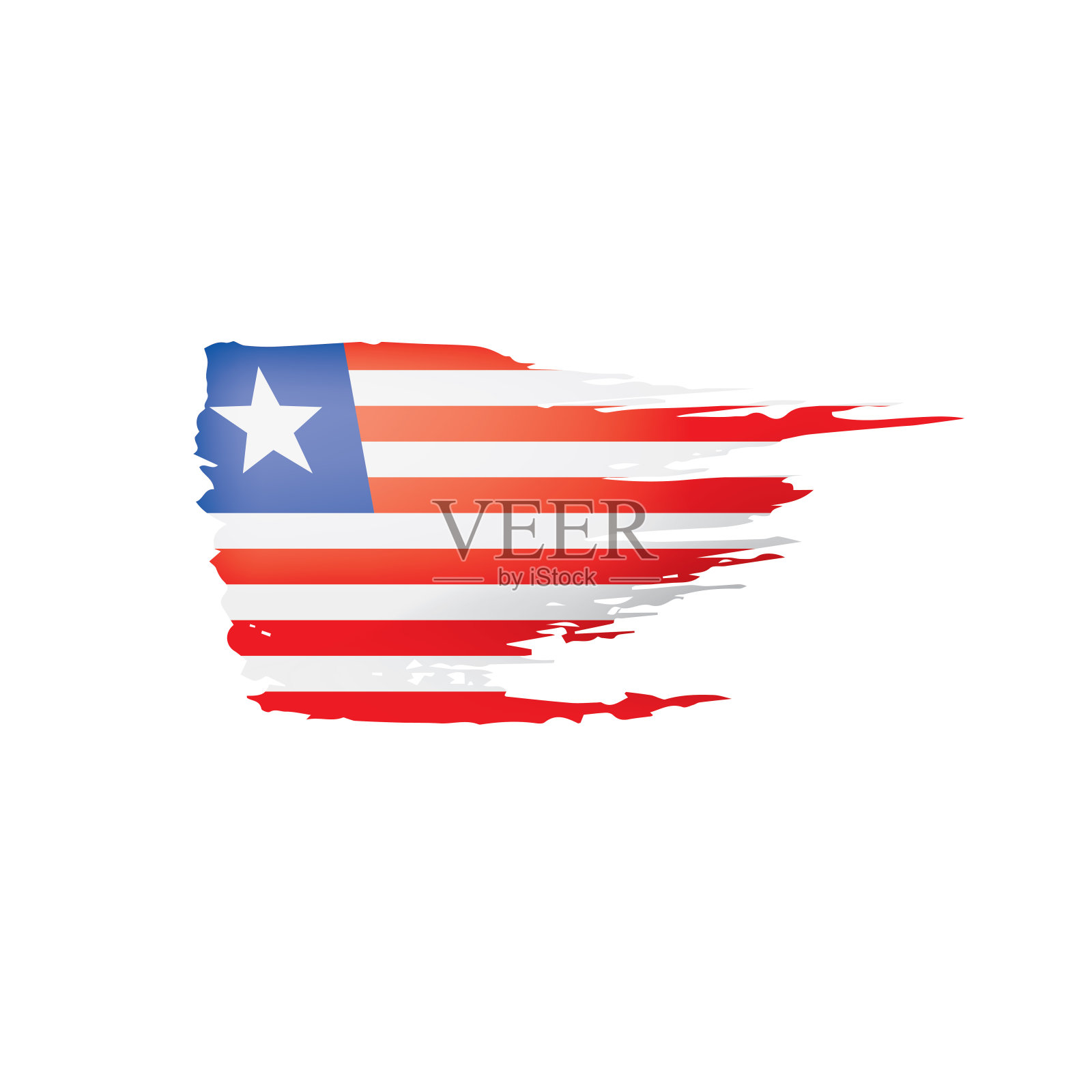 利比里亚国旗,白色背景矢量插图设计元素图片