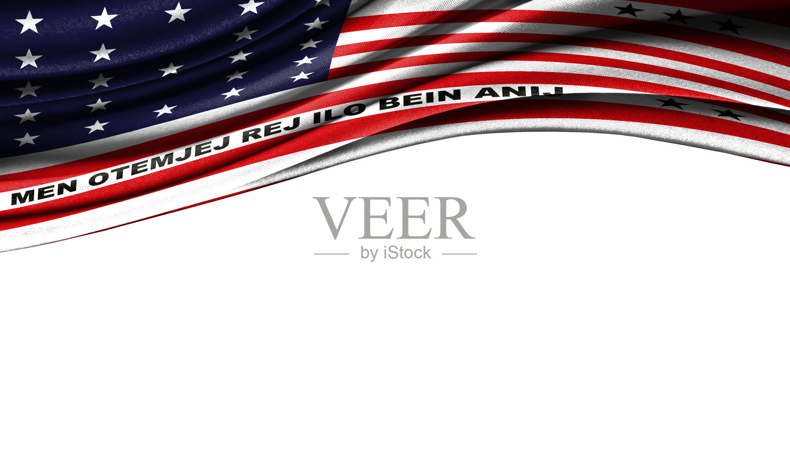 比基尼环礁的彩色旗帜,为你的文本或图像的copyspace照片摄影图片