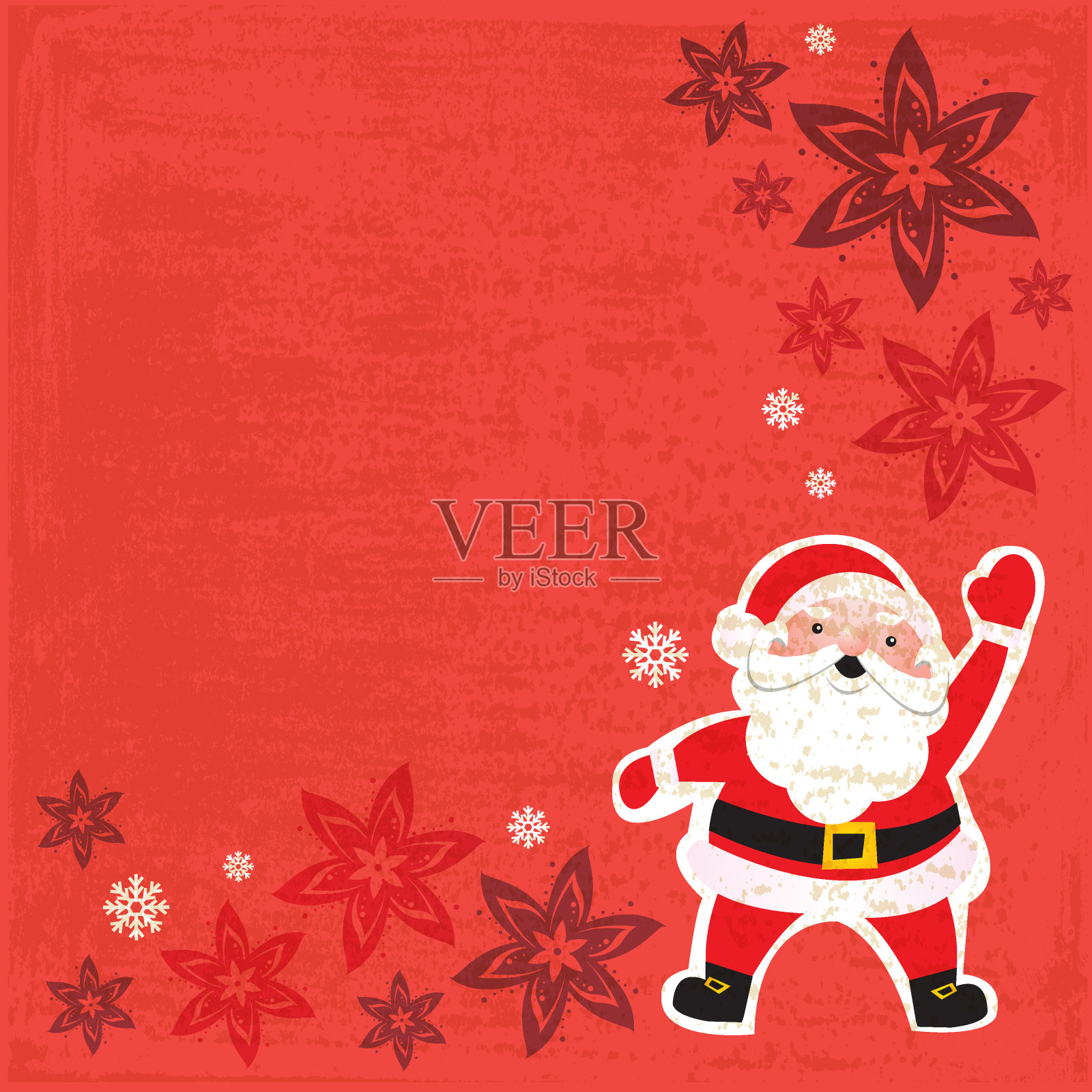 圣诞老人圣诞卡片插画图片素材