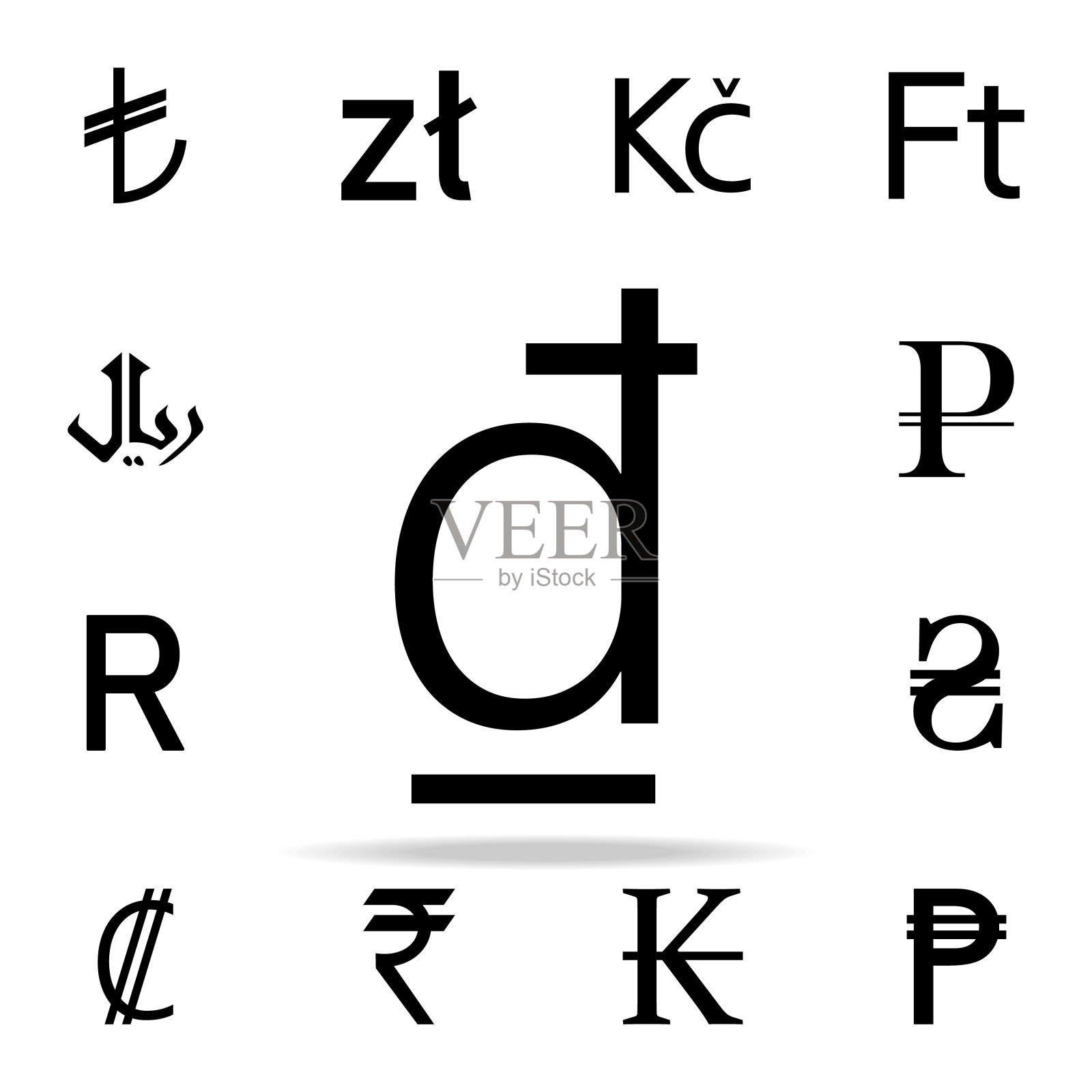 董图标。Crepto货币图标通用设置为网络和移动插画图片素材