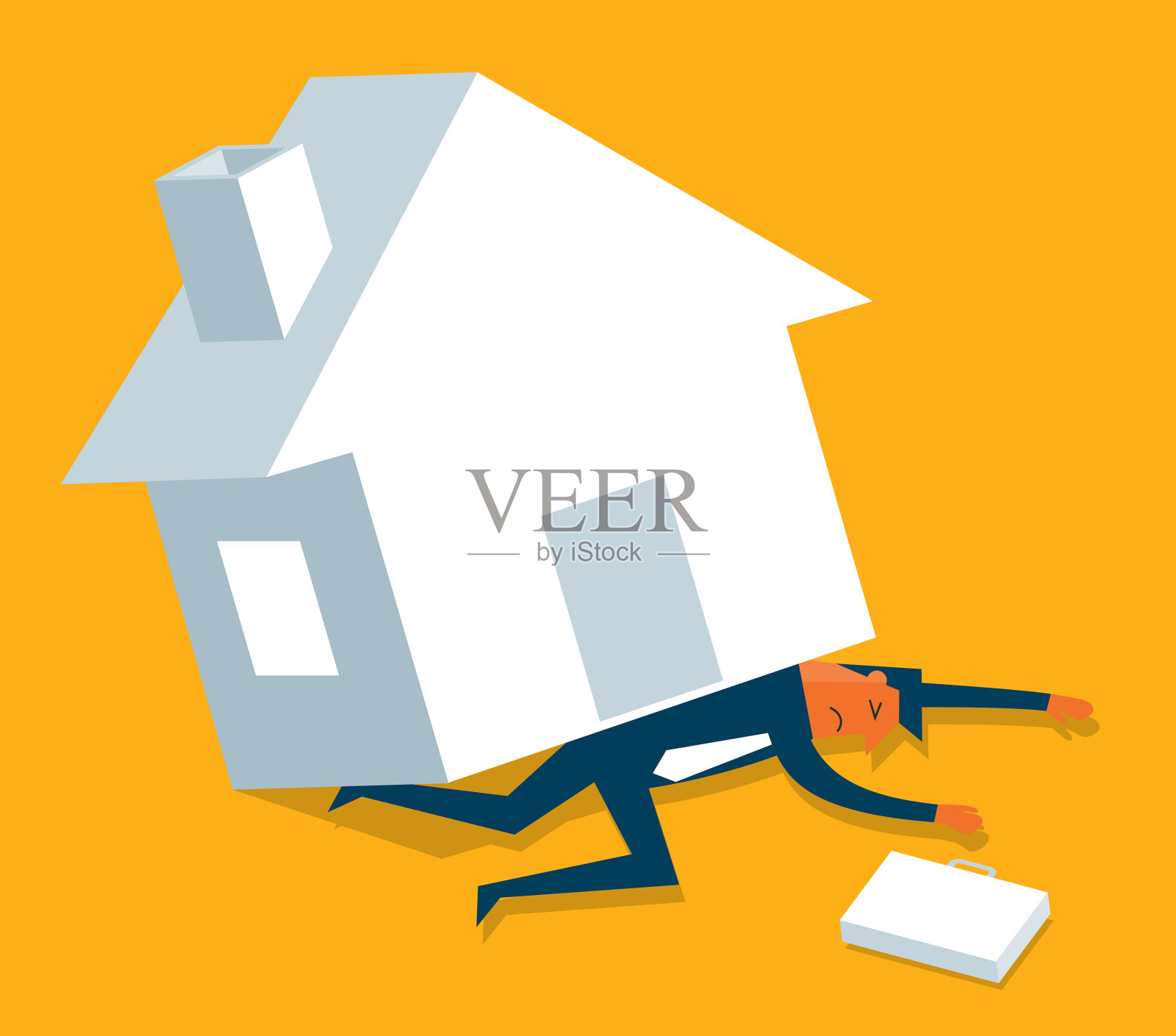 居所贷款-商人插画图片素材