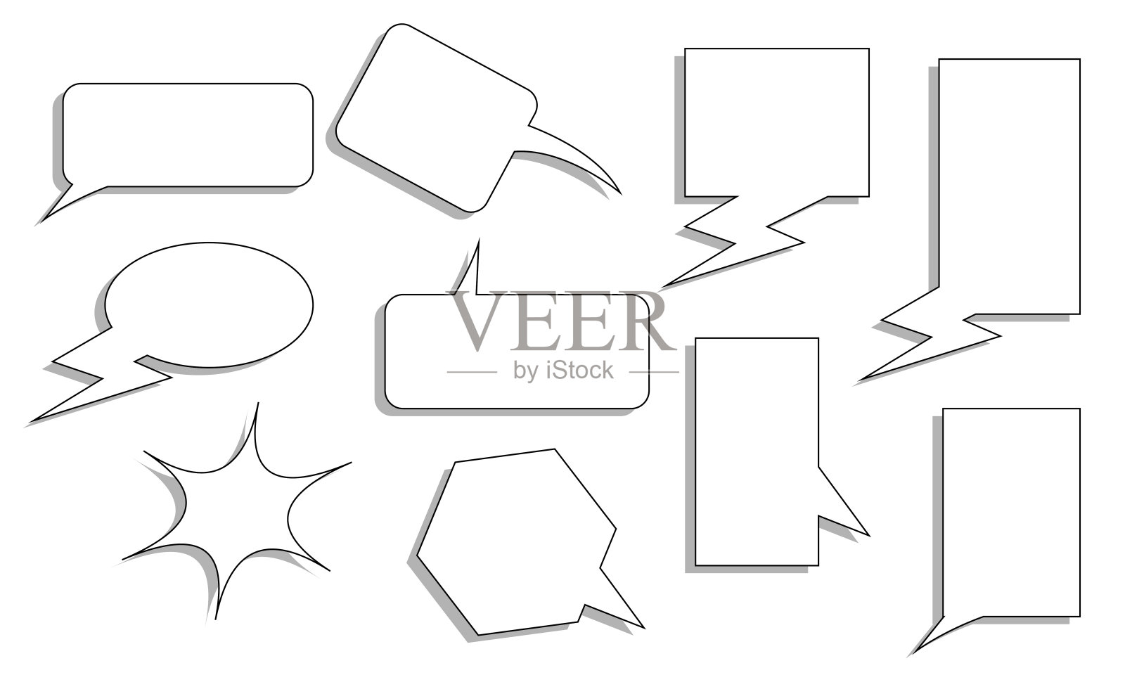 一套引用框,框架谈话,气泡讲话,气球谈话模板插图矢量插画图片素材