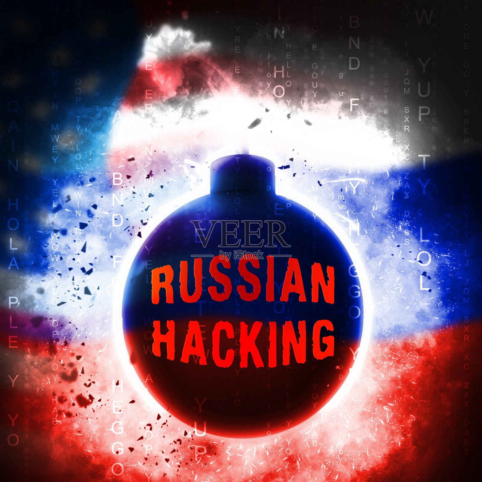 选举黑客俄罗斯间谍攻击3d插图照片摄影图片