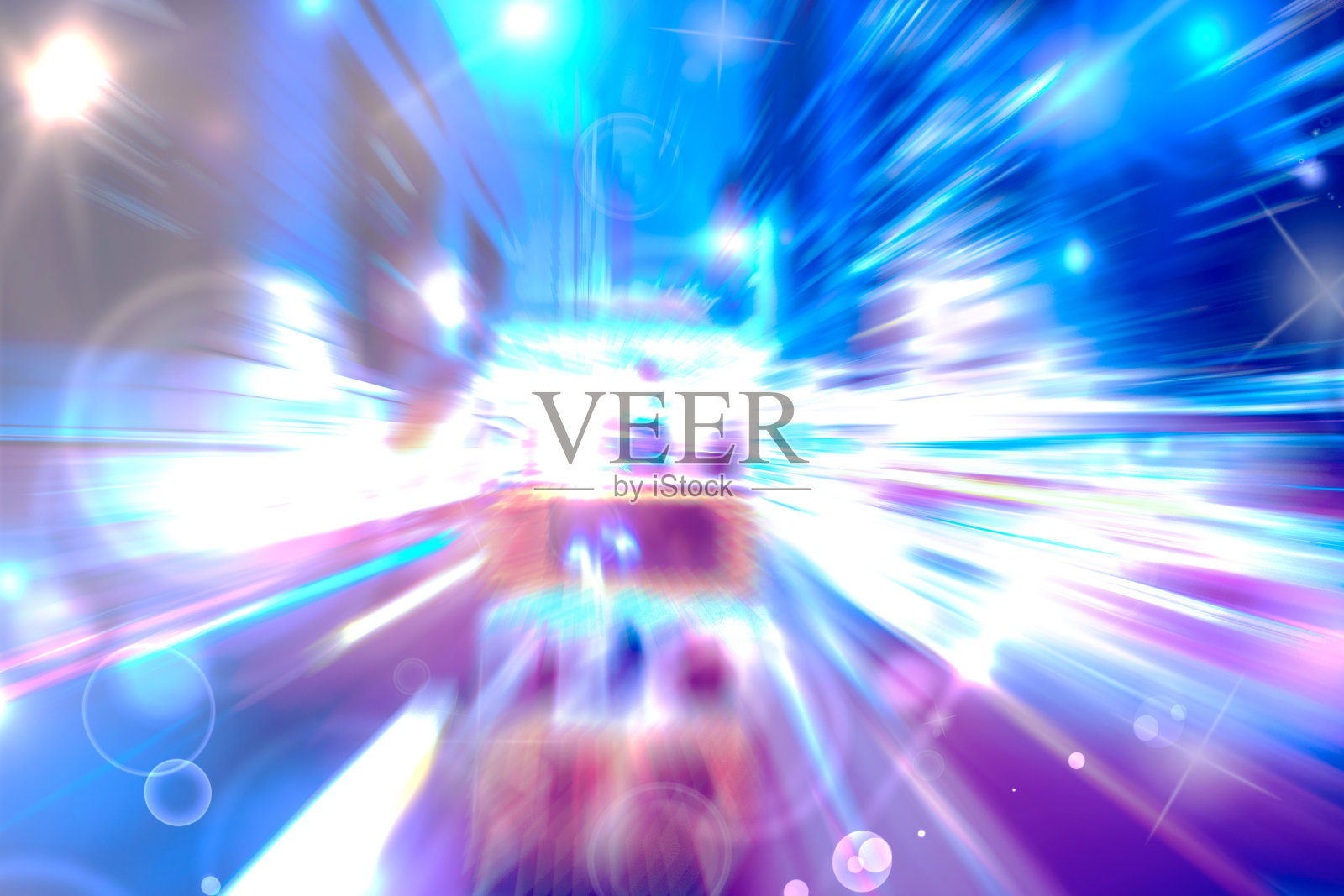 抽象图像交通灯轨迹与散景圈照片摄影图片