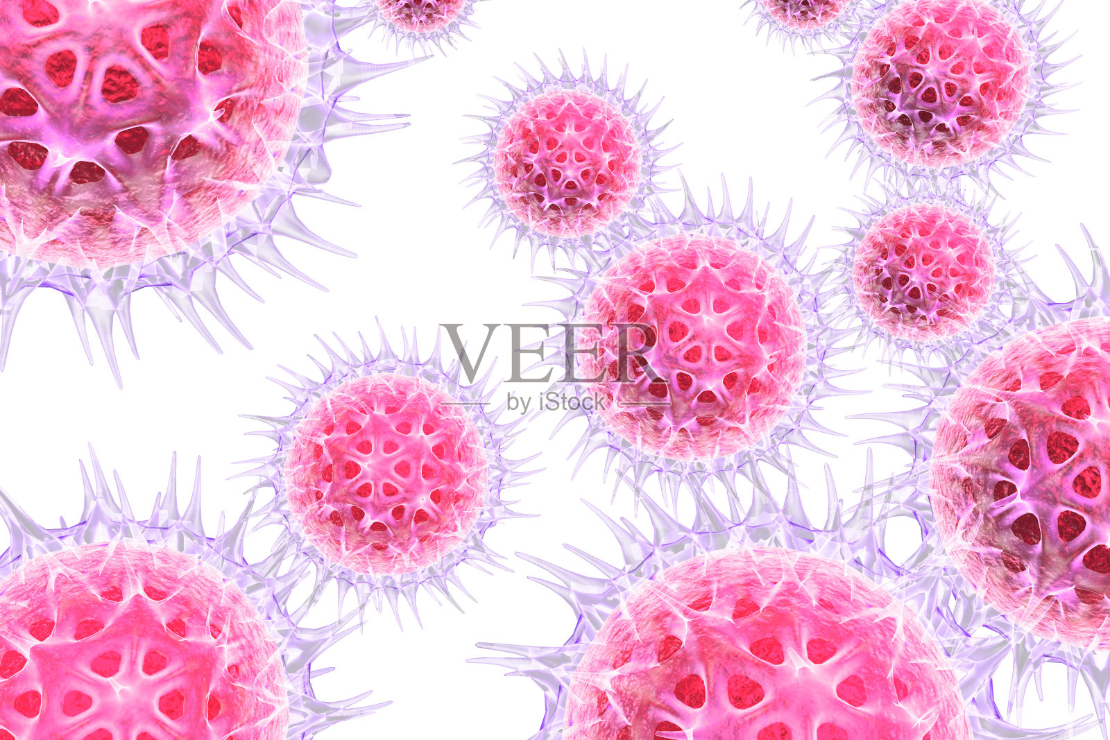 3d渲染病毒,细菌,细胞照片摄影图片