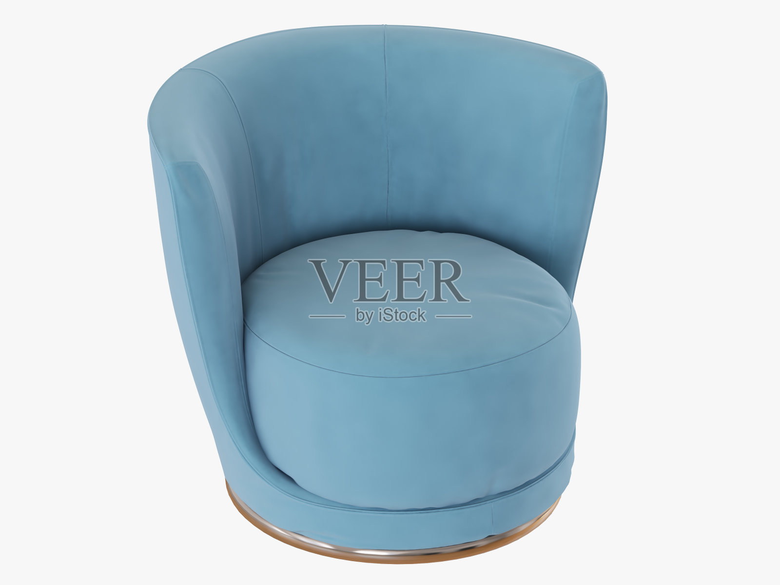 带圆形座椅的蓝色扶手椅照片摄影图片