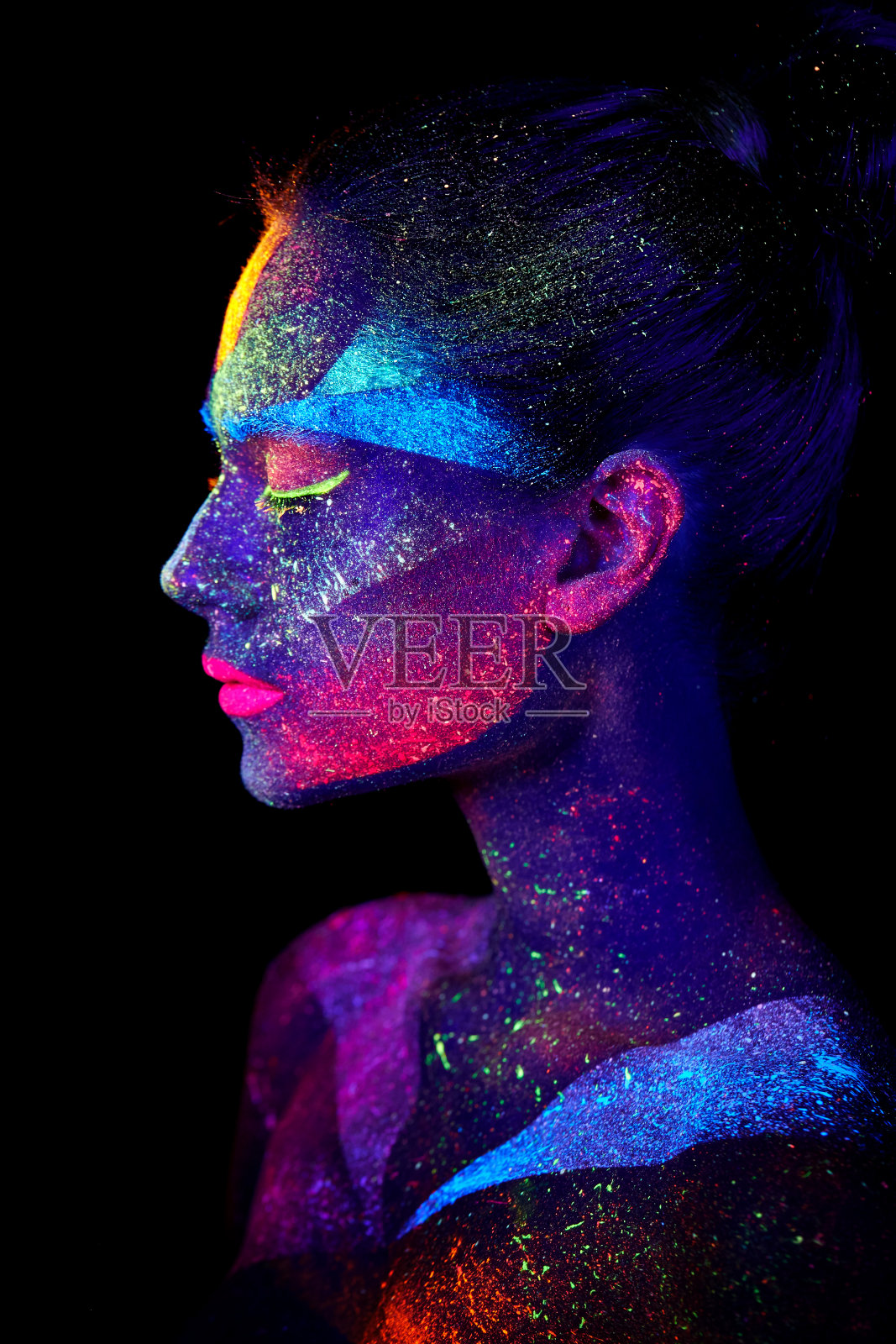 近紫外抽象肖像照片摄影图片