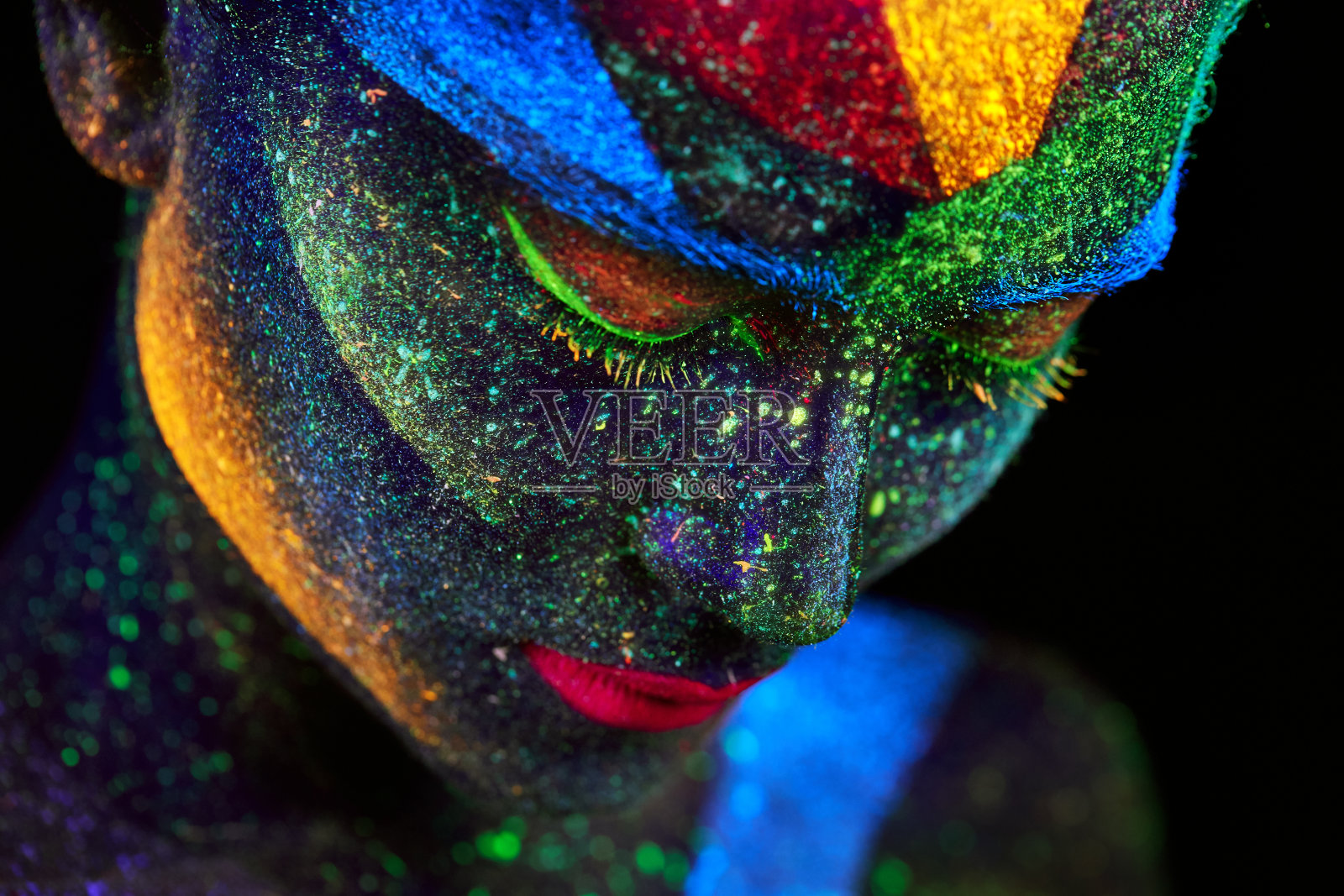 近紫外抽象肖像照片摄影图片