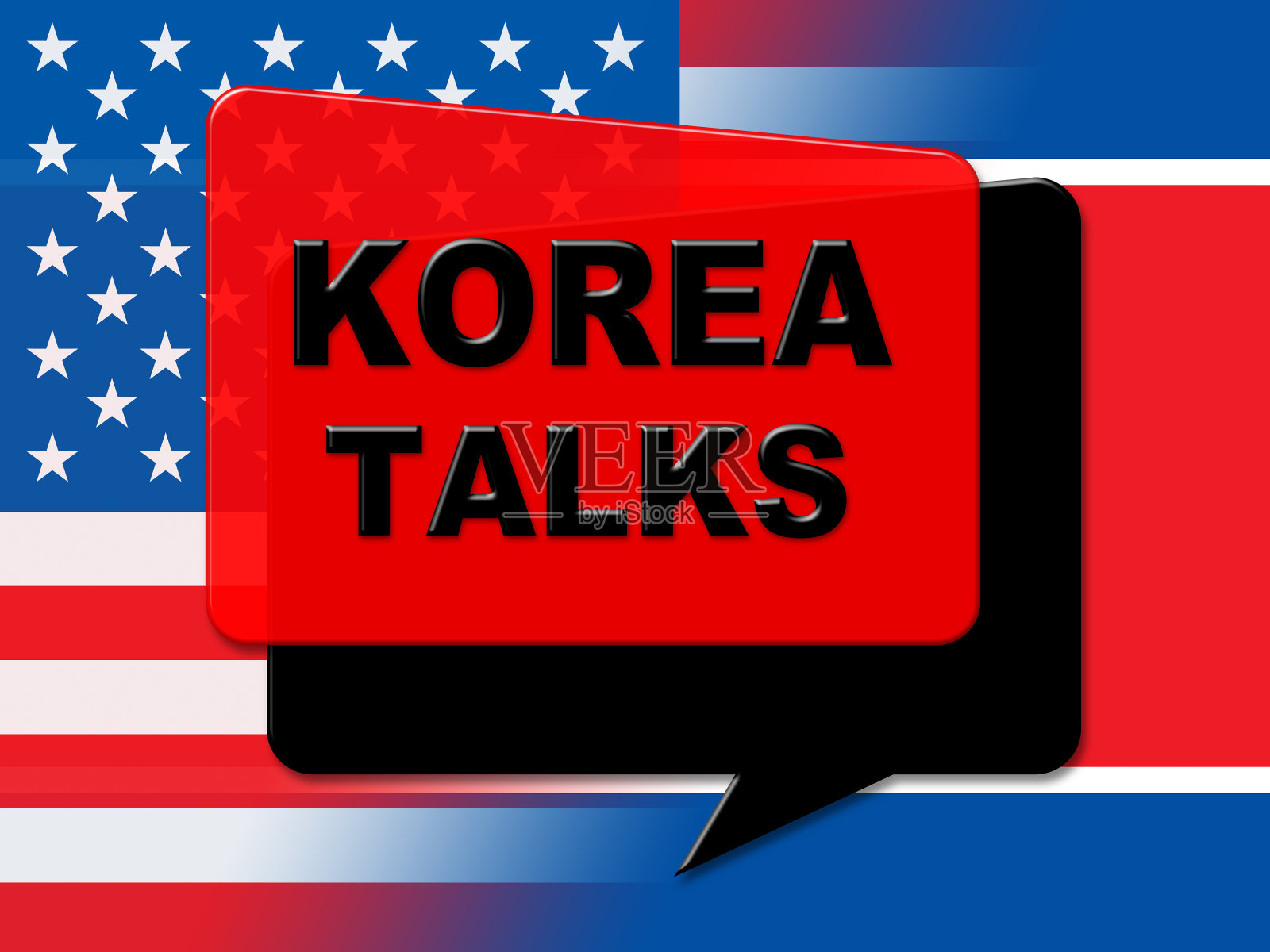 朝鲜与美国的和平谈判3d插图照片摄影图片