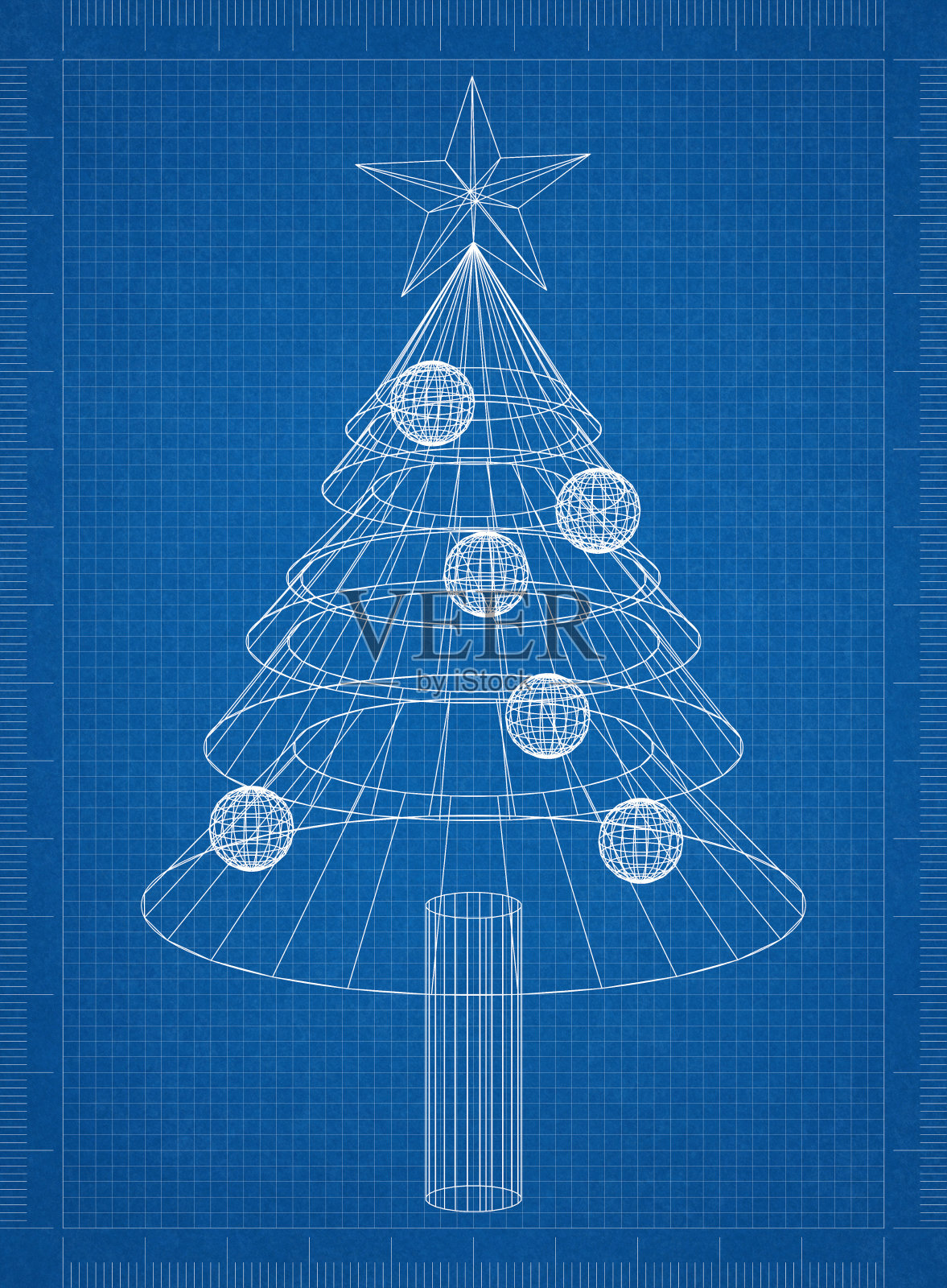 圣诞树的蓝图照片摄影图片