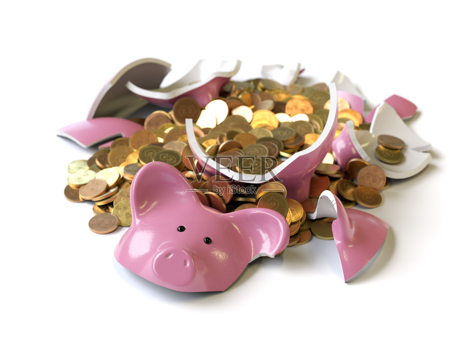 破碎的储蓄罐照片摄影图片