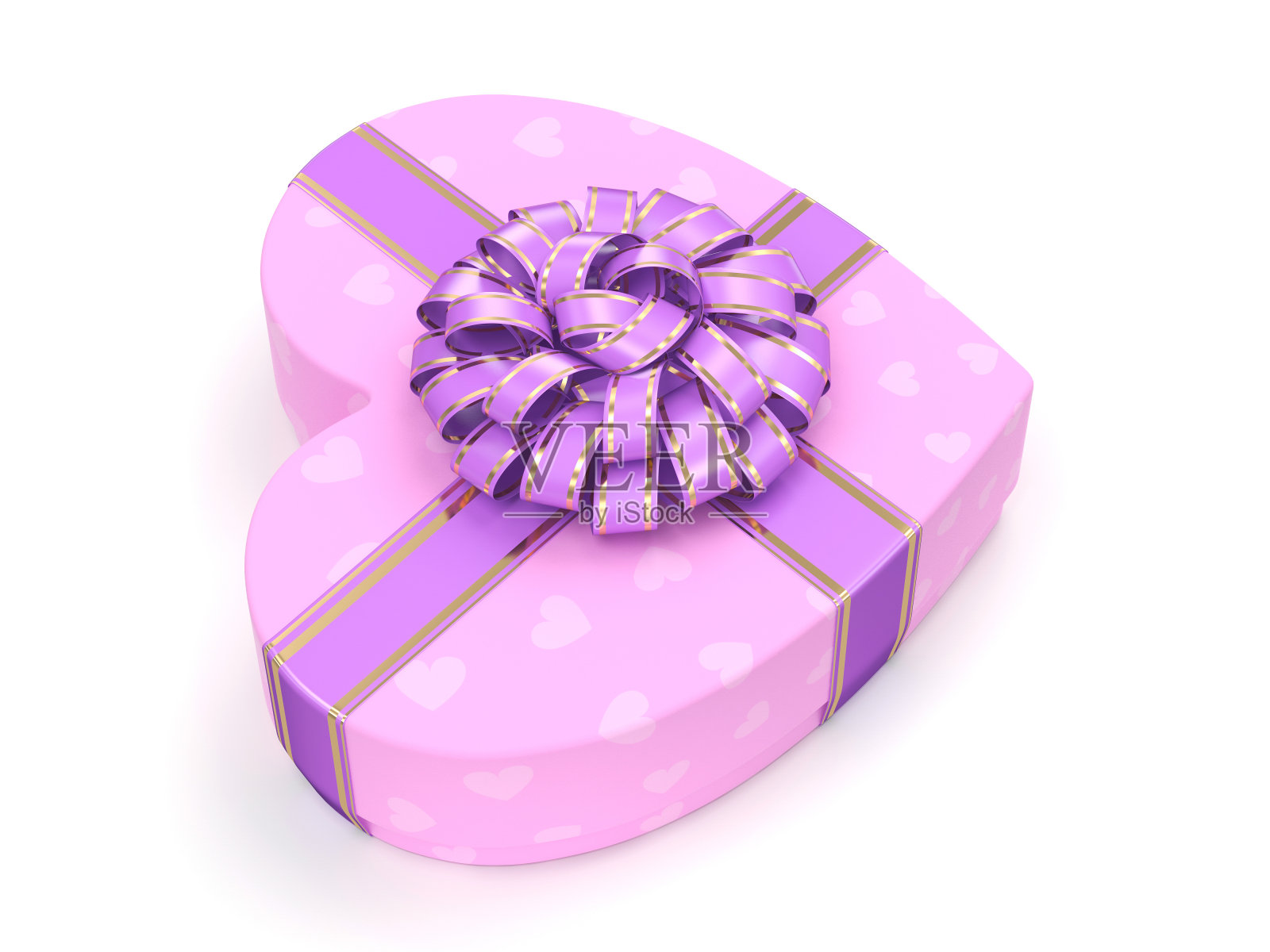 3D渲染粉色盒子心脏照片摄影图片