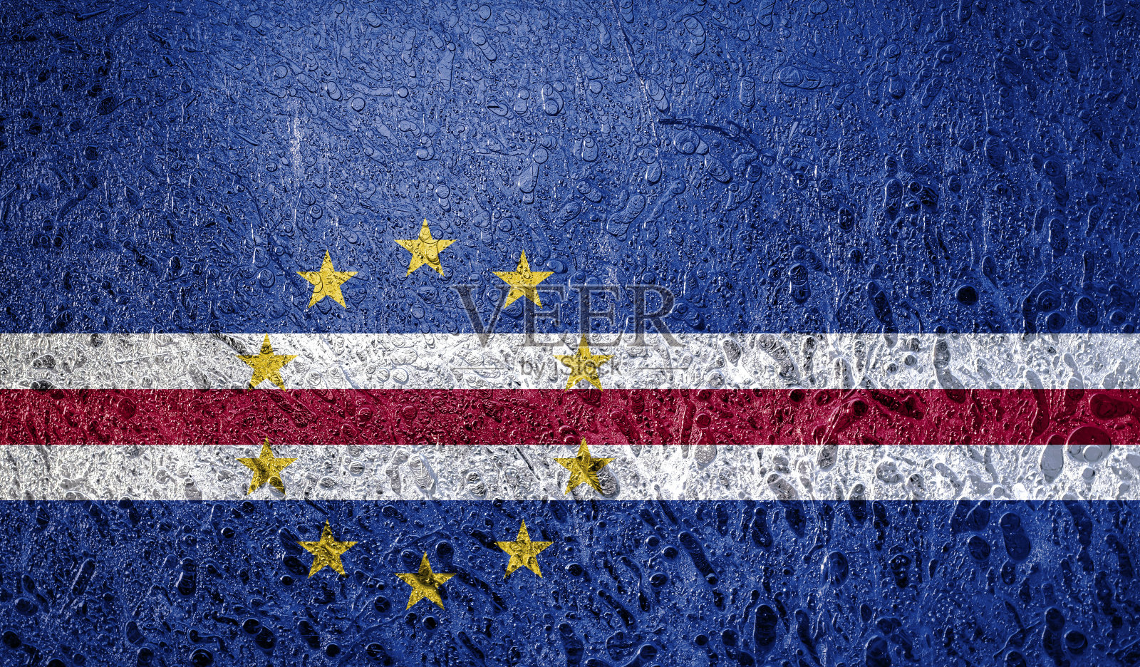 佛得角国旗照片摄影图片