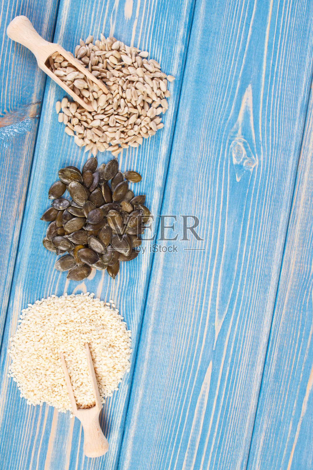 向日葵,南瓜和芝麻,健康营养概念,复制版面文字照片摄影图片