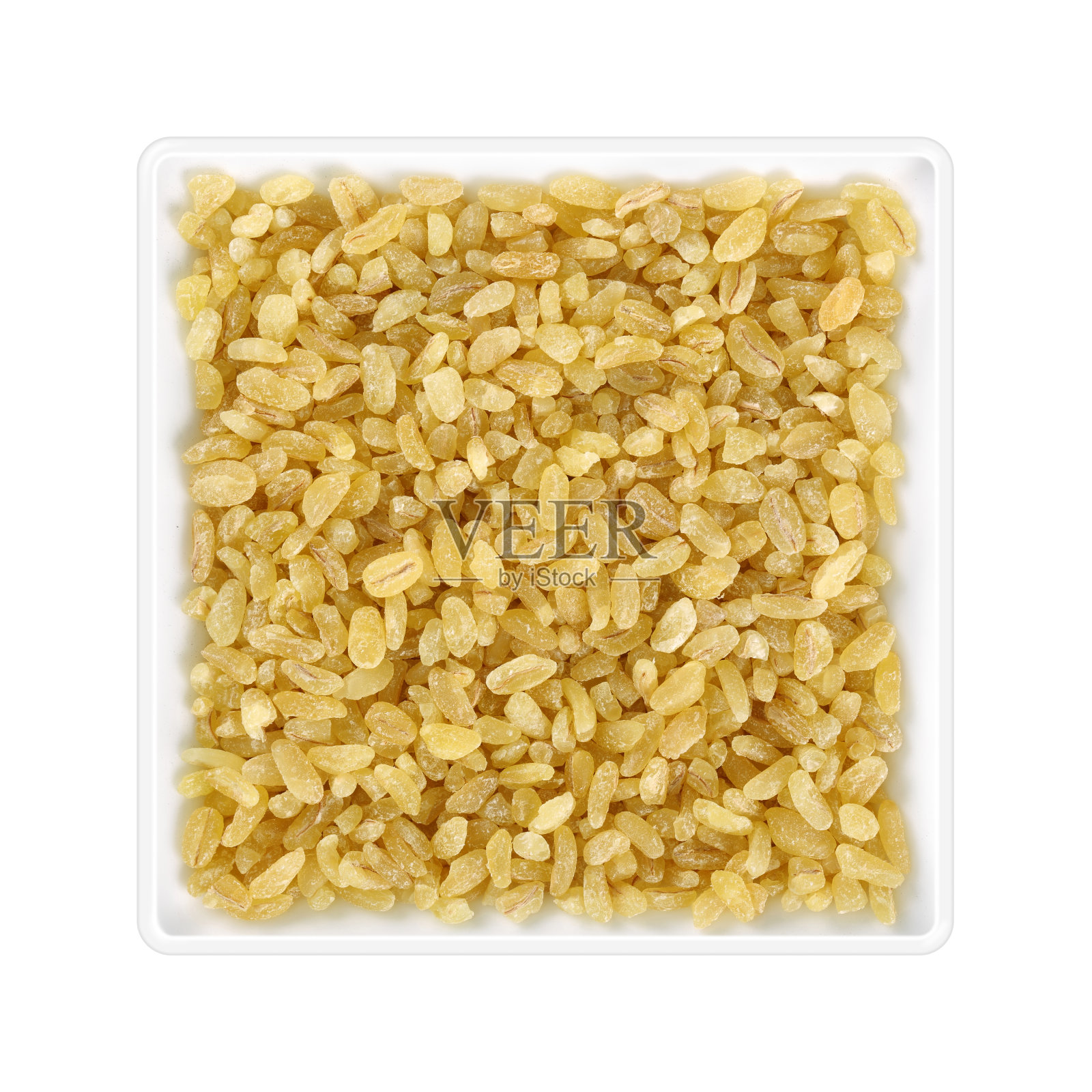 方形碗中碾碎的小麦照片摄影图片