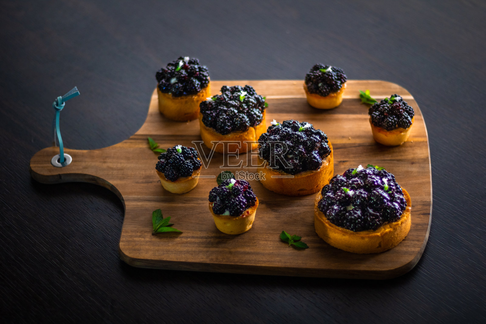 黑莓果馅饼照片摄影图片