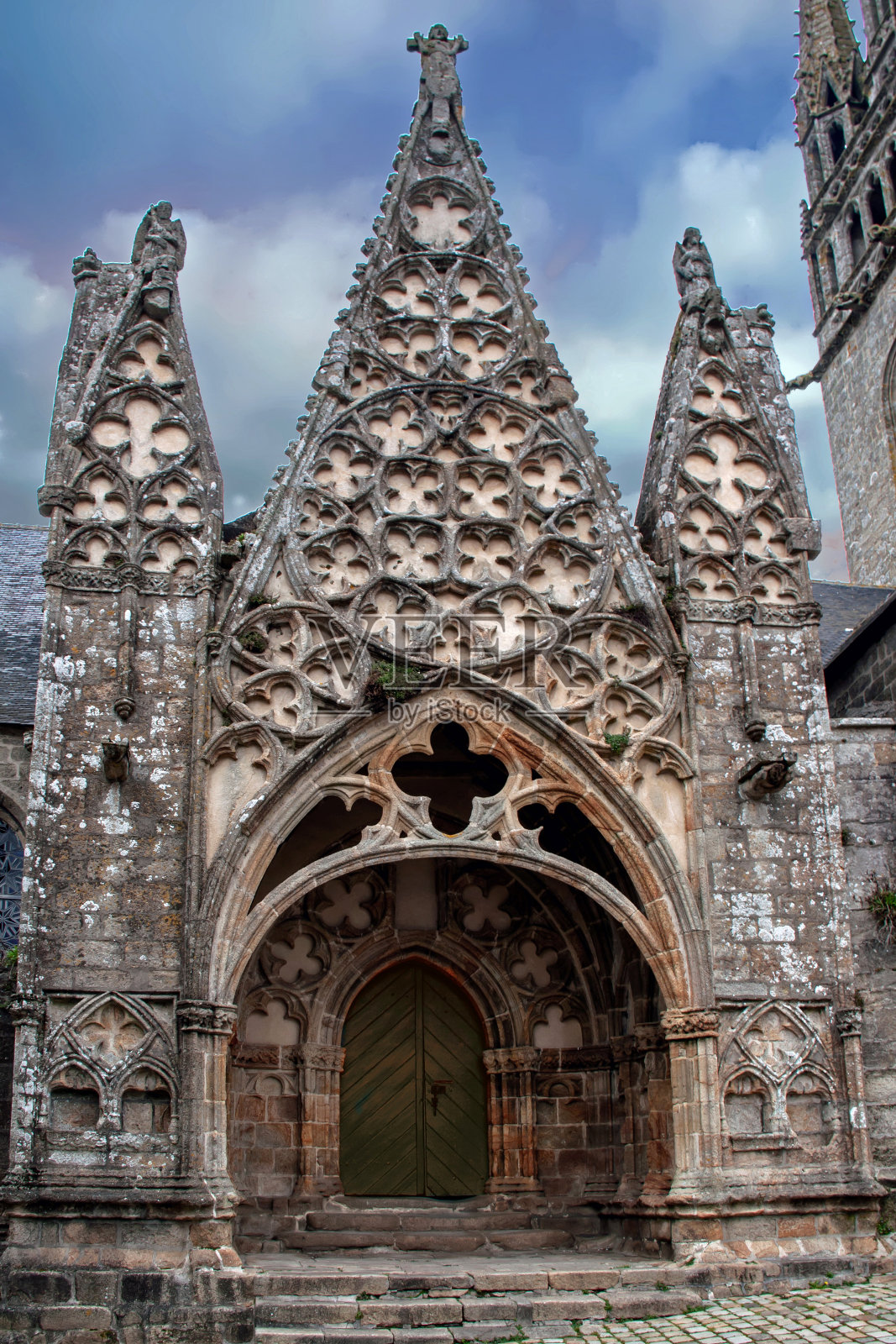 Pont-Croix。拯救圣母院学院。菲尼斯。布列塔尼照片摄影图片