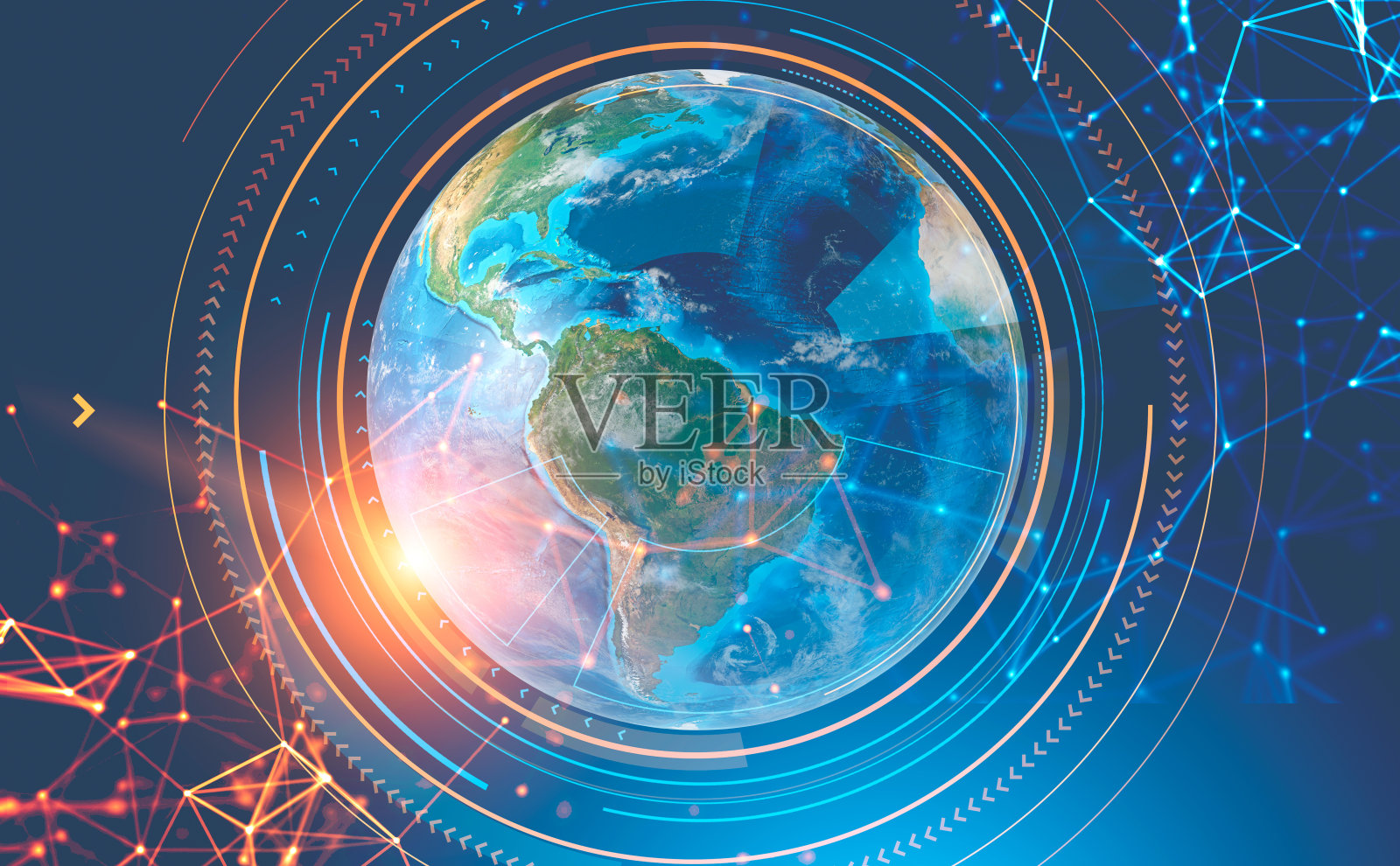 地球在hud,多边形照片摄影图片