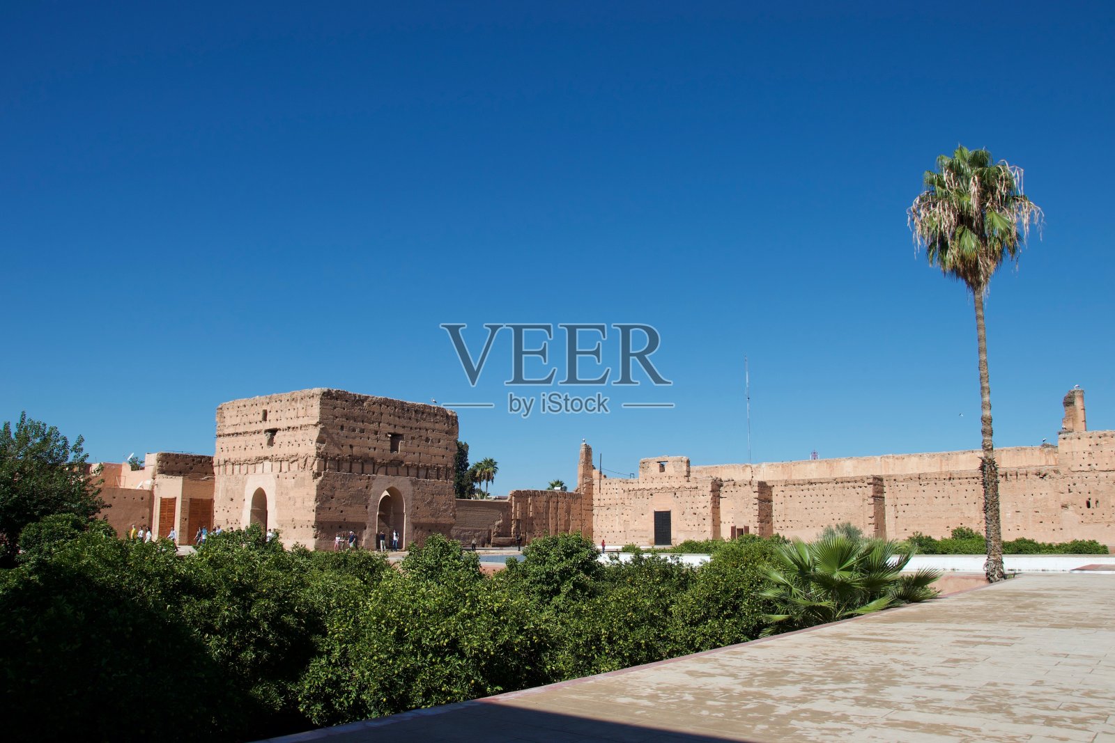 摩洛哥宫殿的庭院照片摄影图片