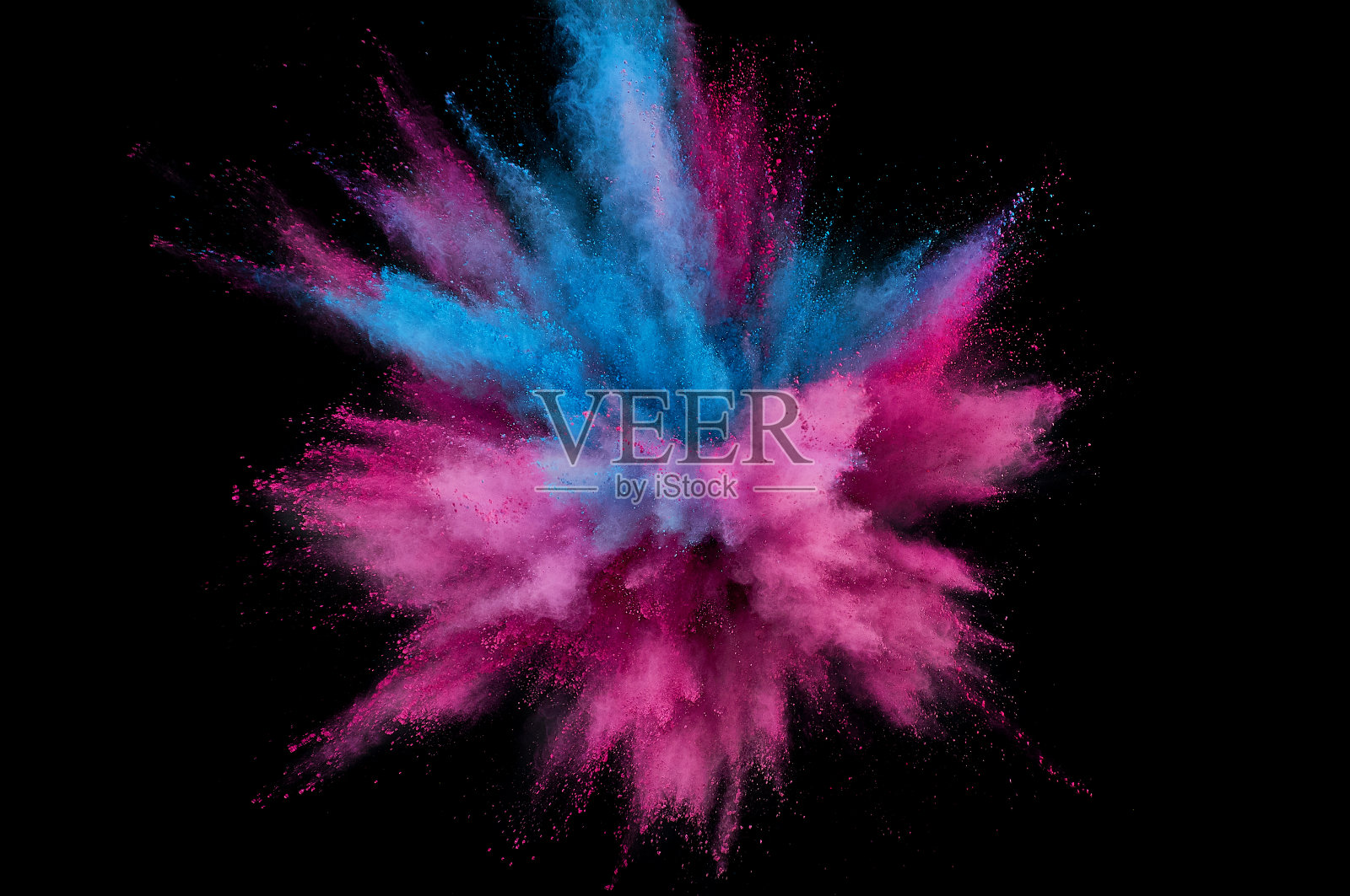 彩色粉末爆炸。抽象特写灰尘的背景。色彩斑斓的爆炸。油漆胡里节照片摄影图片