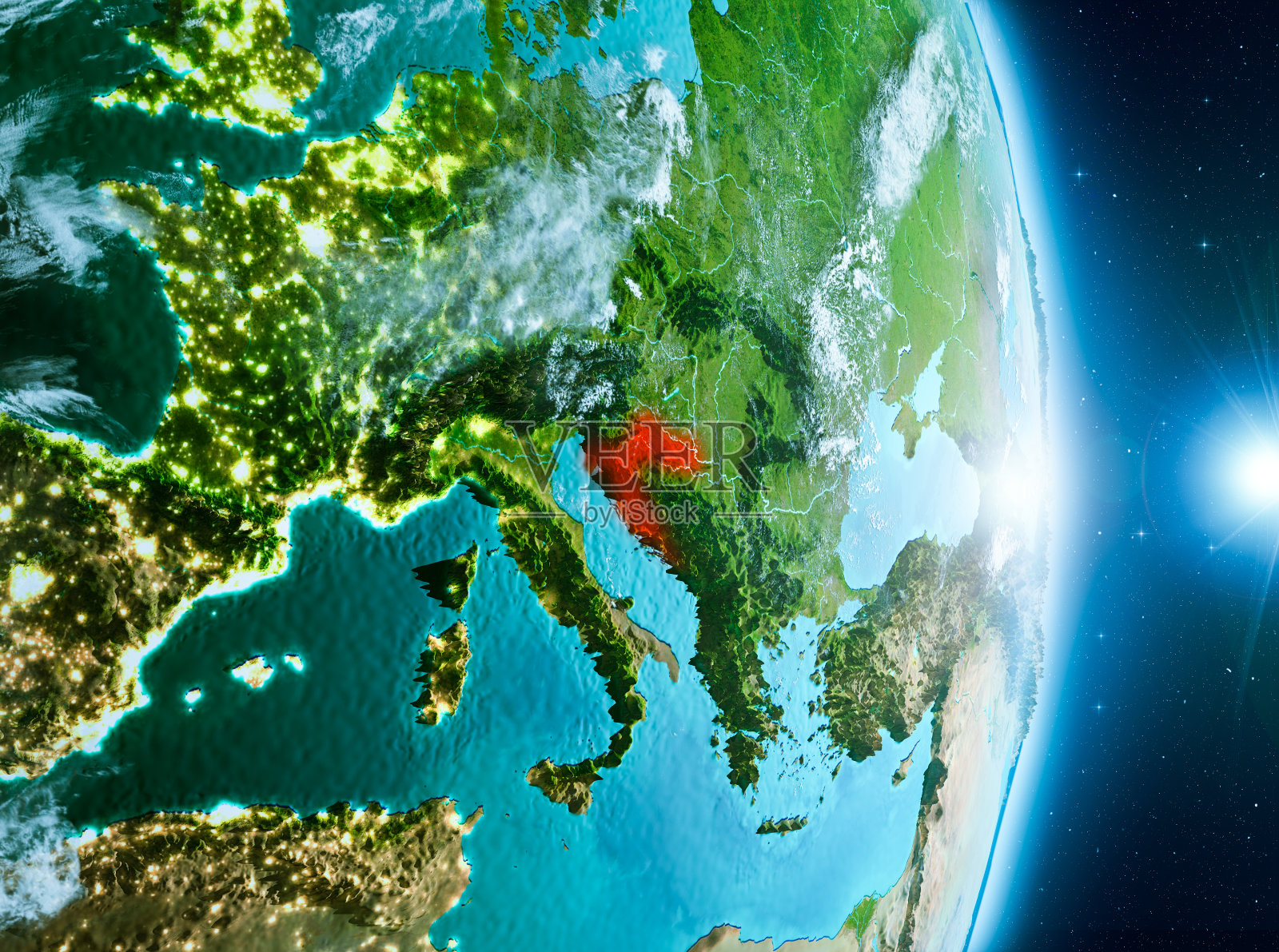 地球上克罗地亚的日出照片摄影图片