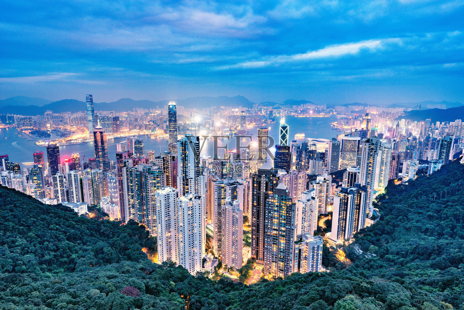 香港市中心的景色。照片摄影图片