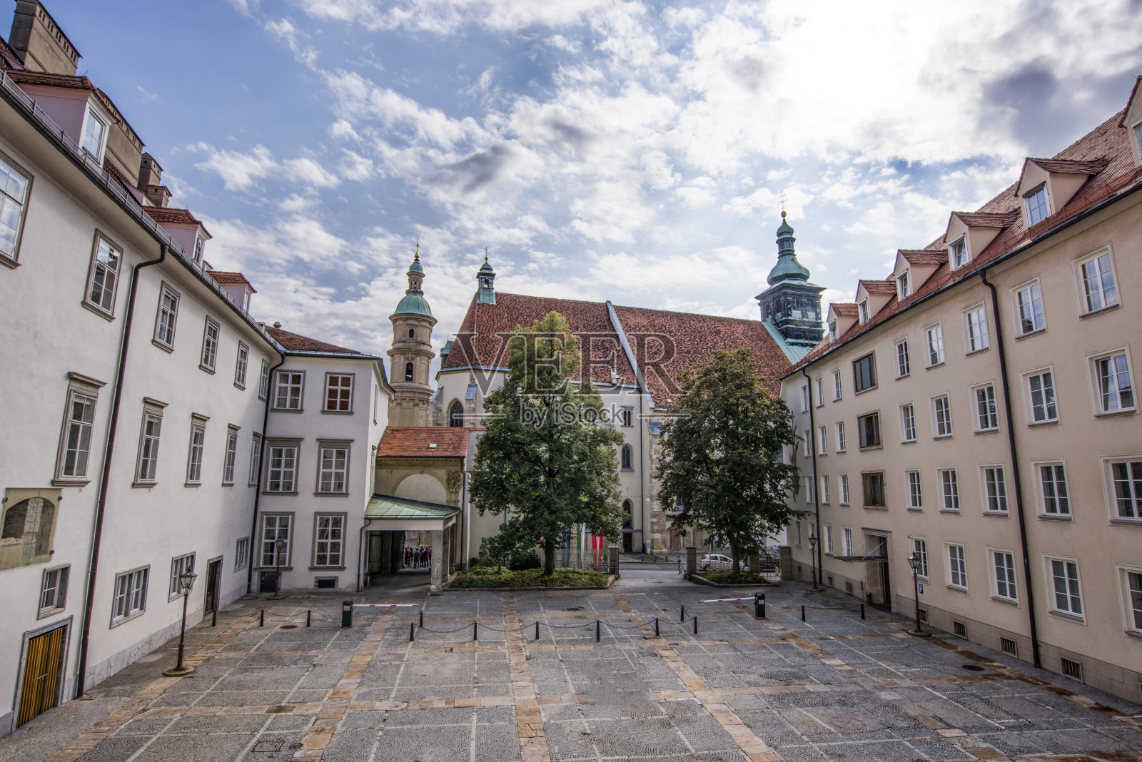 欧洲。格拉茨。奥地利。格拉茨的圣凯瑟琳大教堂内部视图照片摄影图片