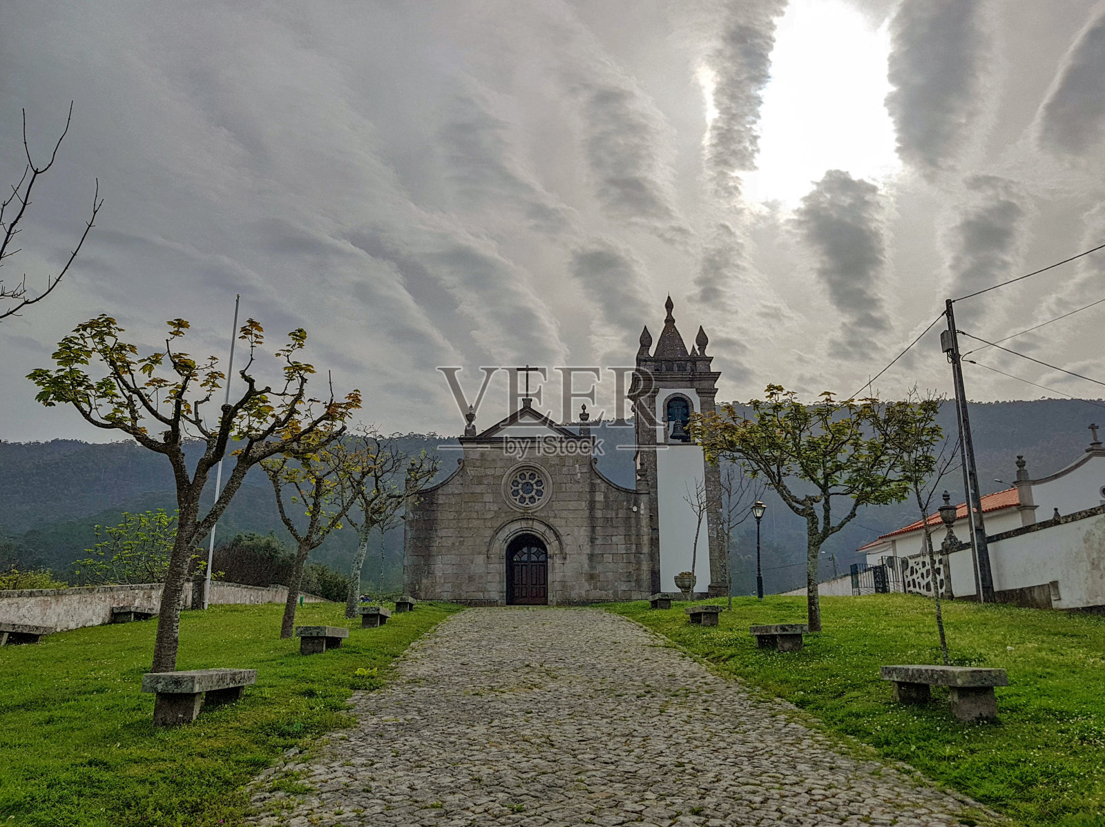 教堂在葡萄牙的卡米诺葡萄牙海岸方式圣詹姆斯方式照片摄影图片