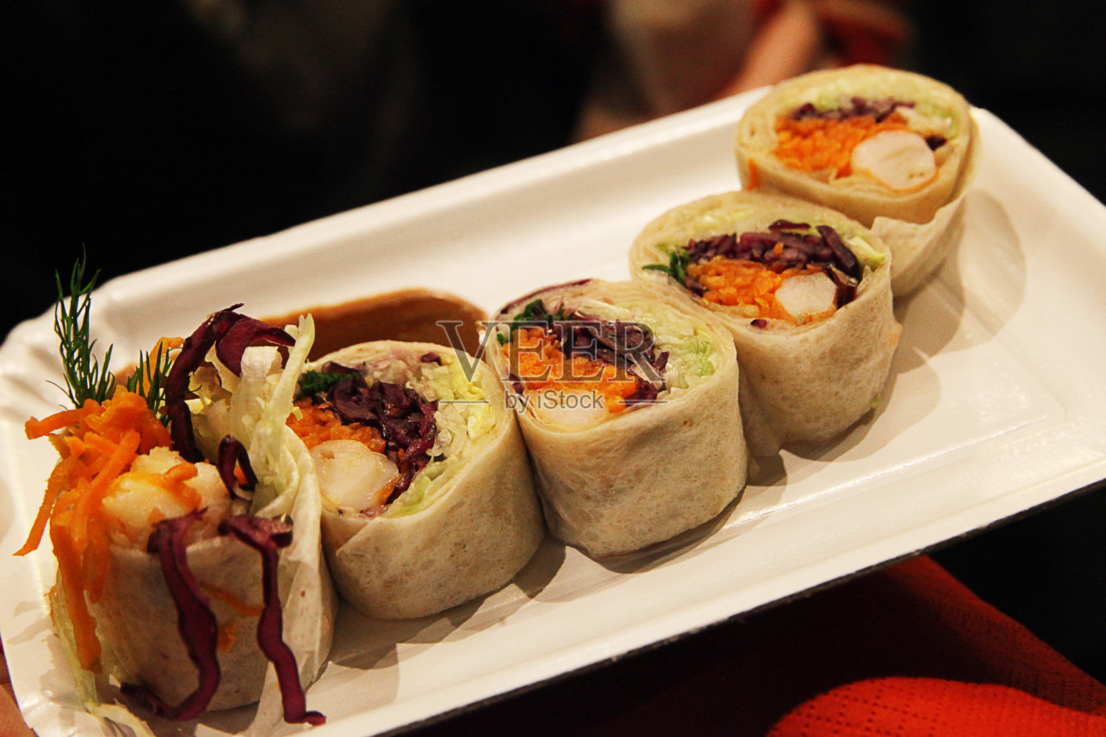 Chinese Street Food - shucaijuan 蔬菜卷照片摄影图片