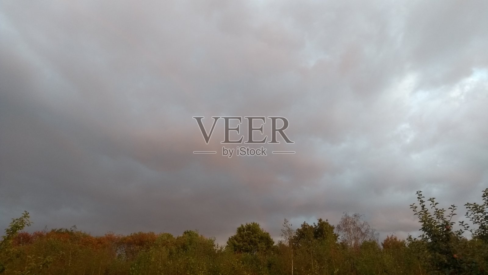 云景在开阔的田野橙色日落公园照片摄影图片