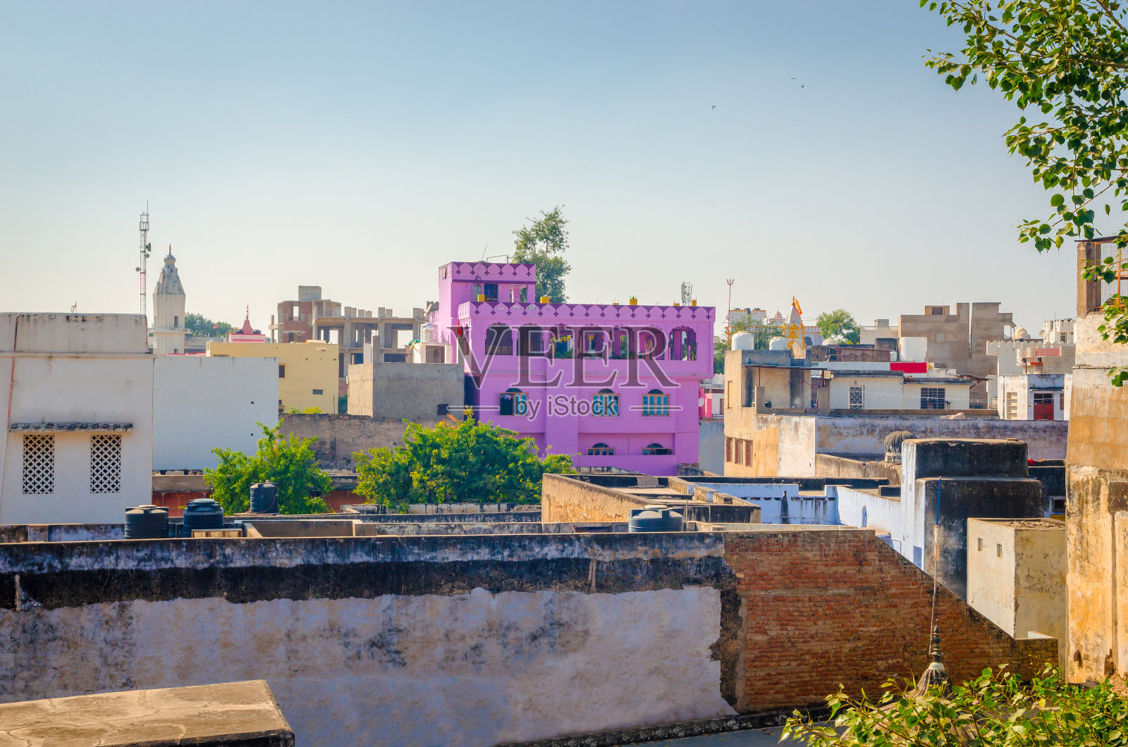 城市普什卡全景,拉贾斯坦邦,印度照片摄影图片