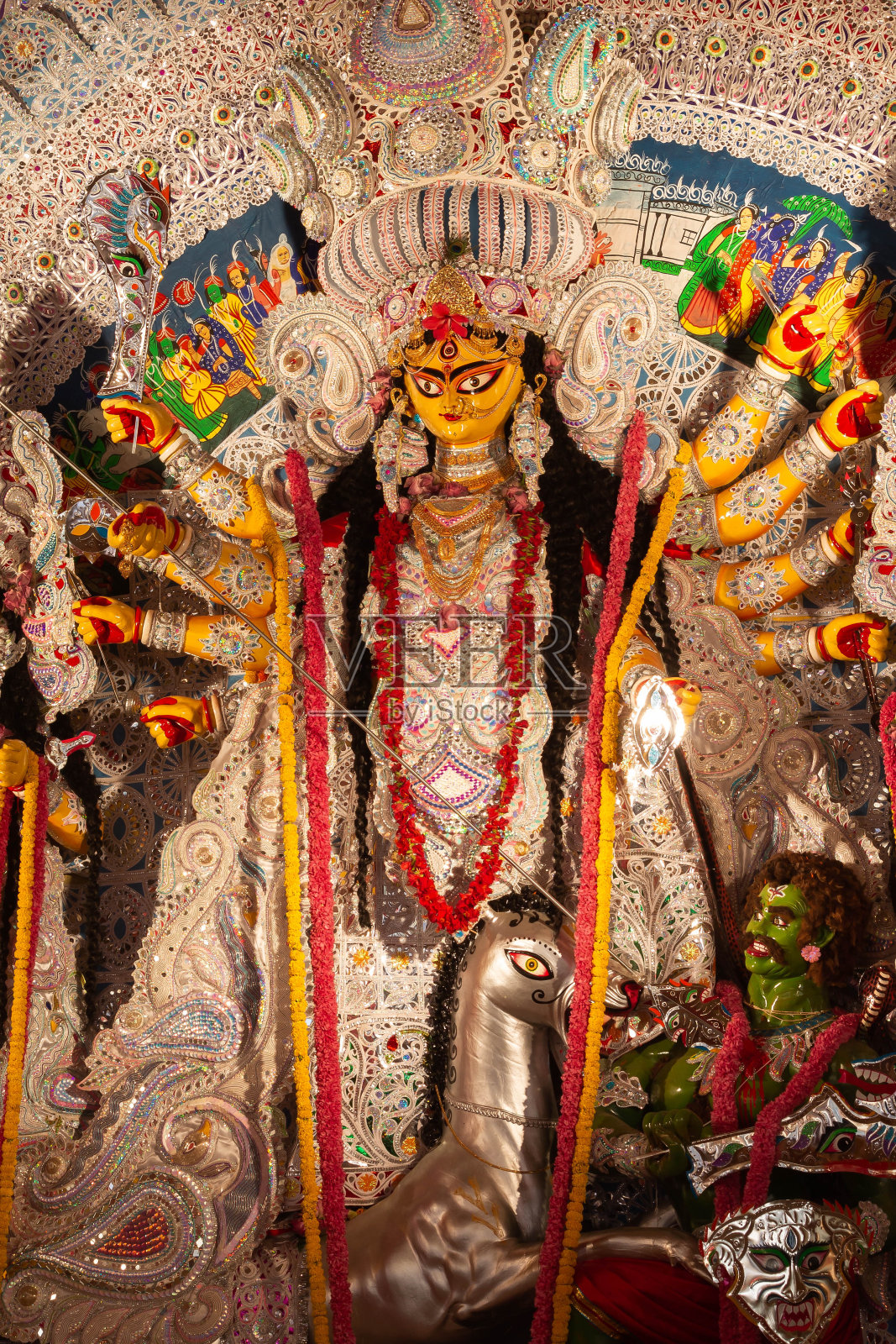 从右手边的杜尔加二醇肖像视图照片摄影图片