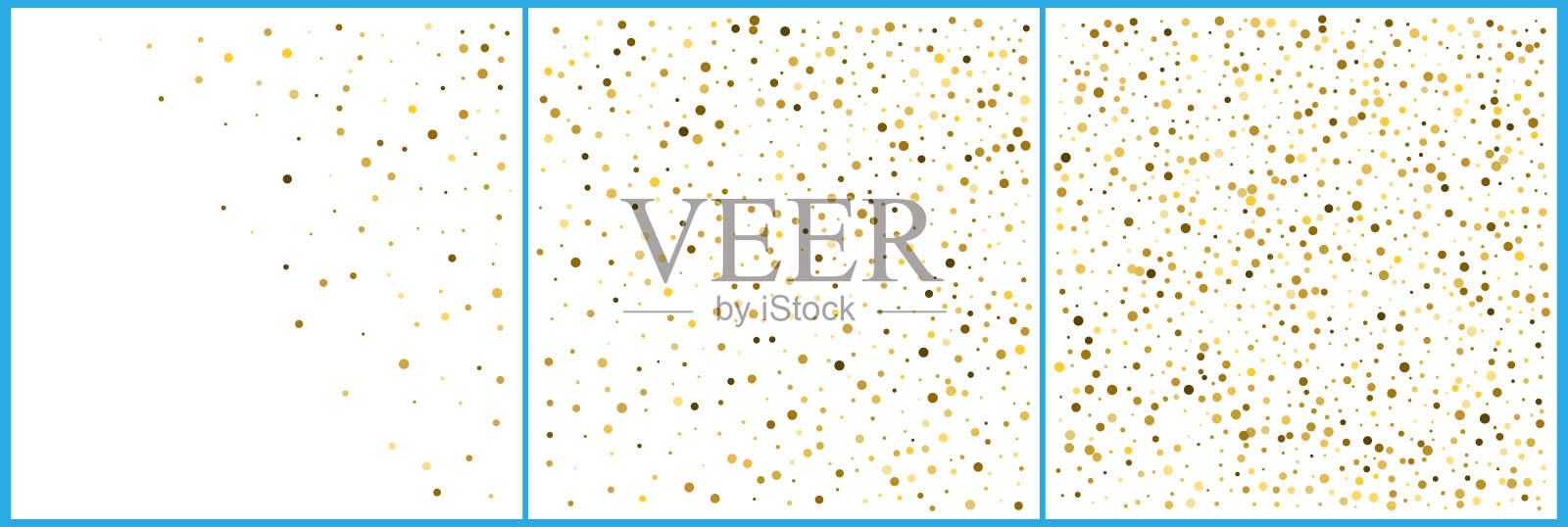 金色圆点纸屑庆祝。简约喜庆的现代设计。假日向量。集3于1插画图片素材