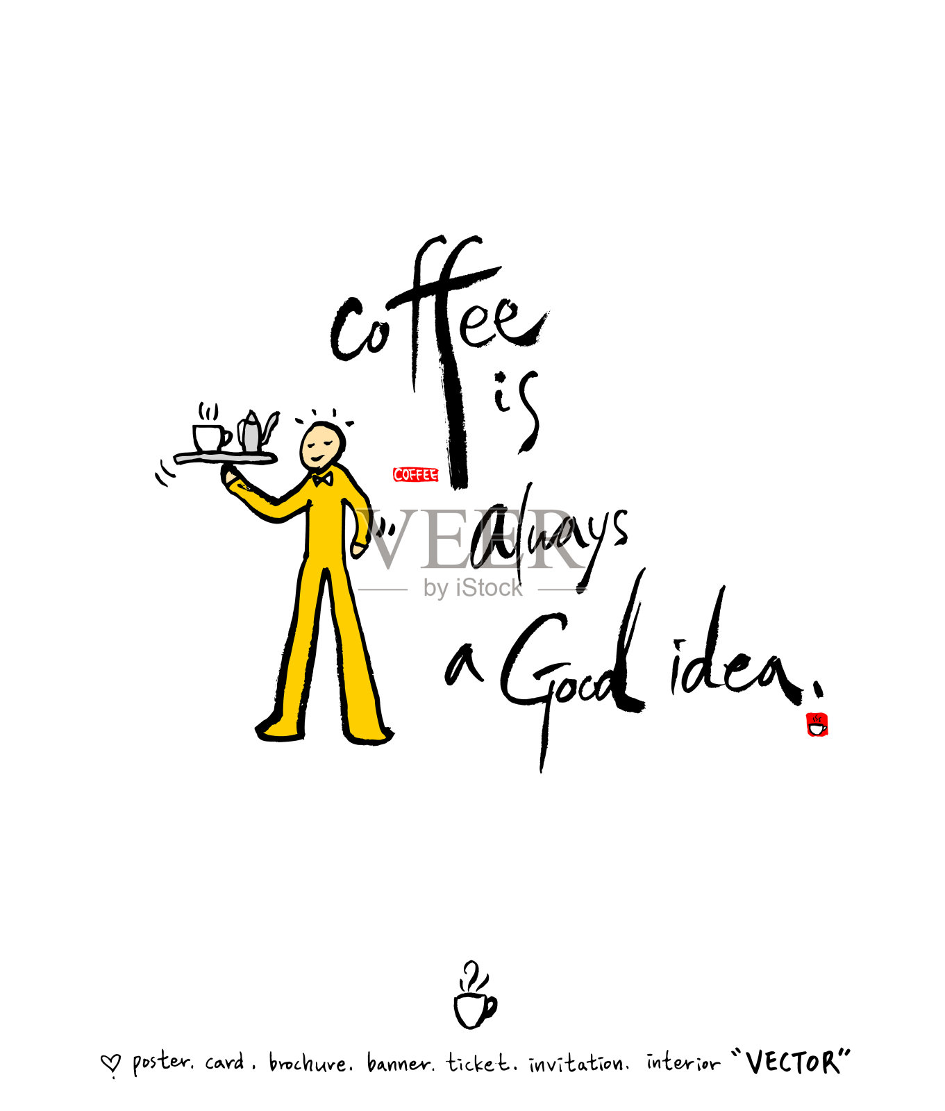 咖啡馆的海报插画图片素材