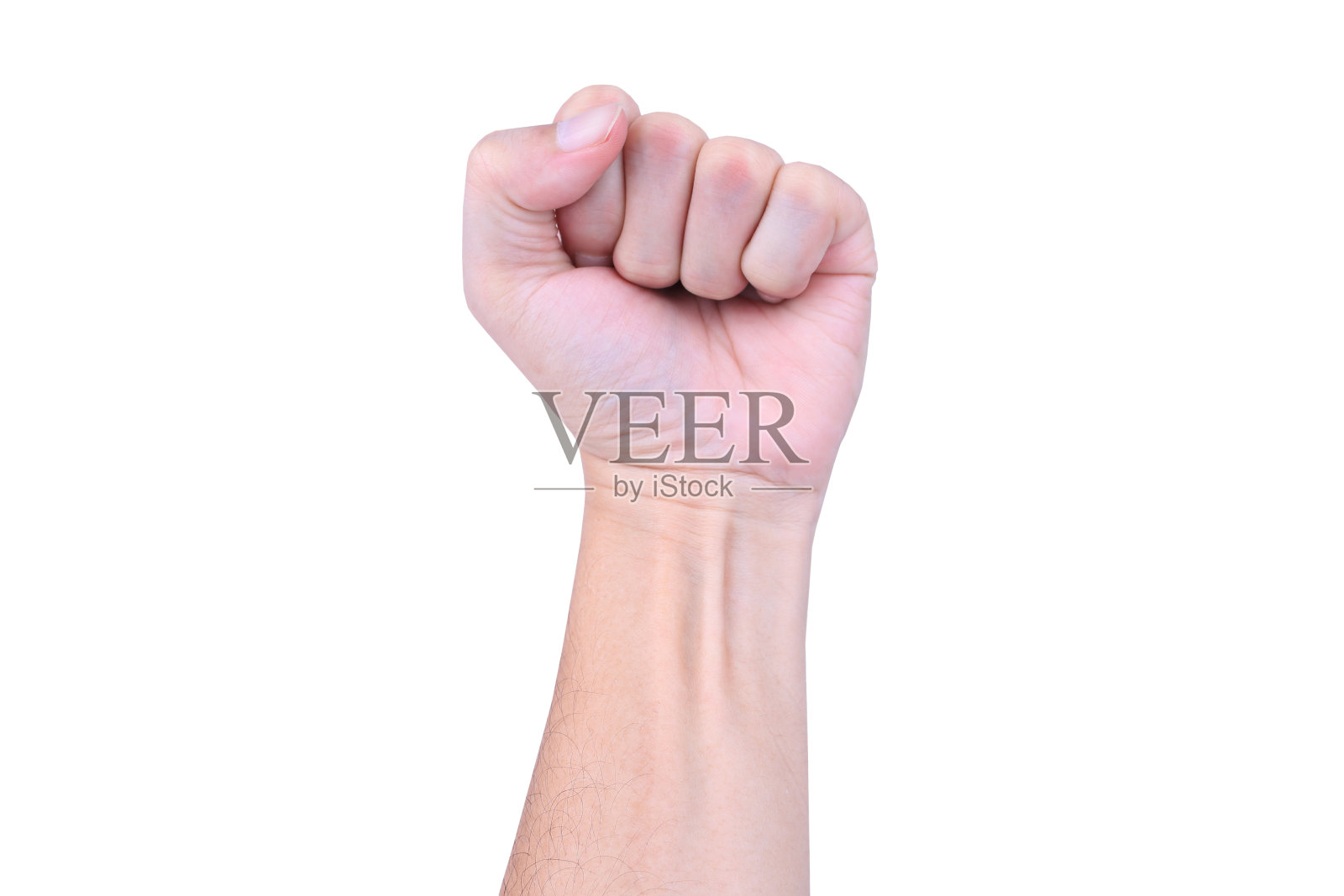 白色背景上孤立的男子手势照片摄影图片