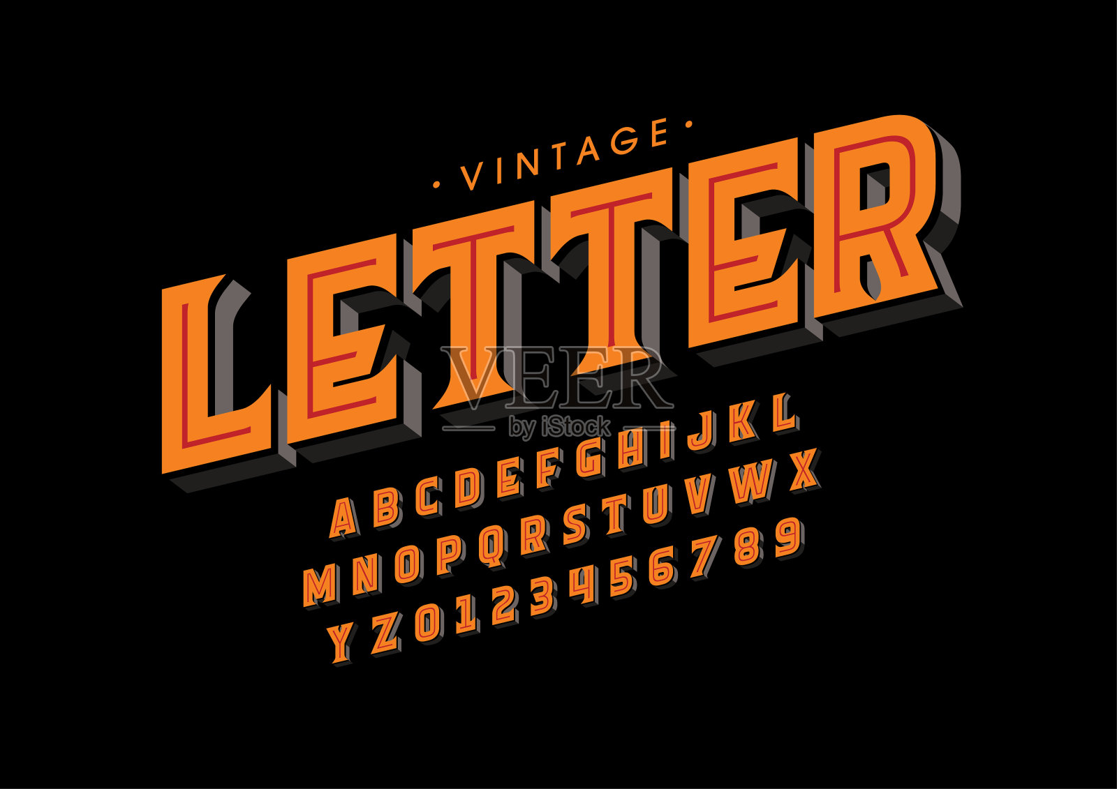 程式化的字母插画图片素材