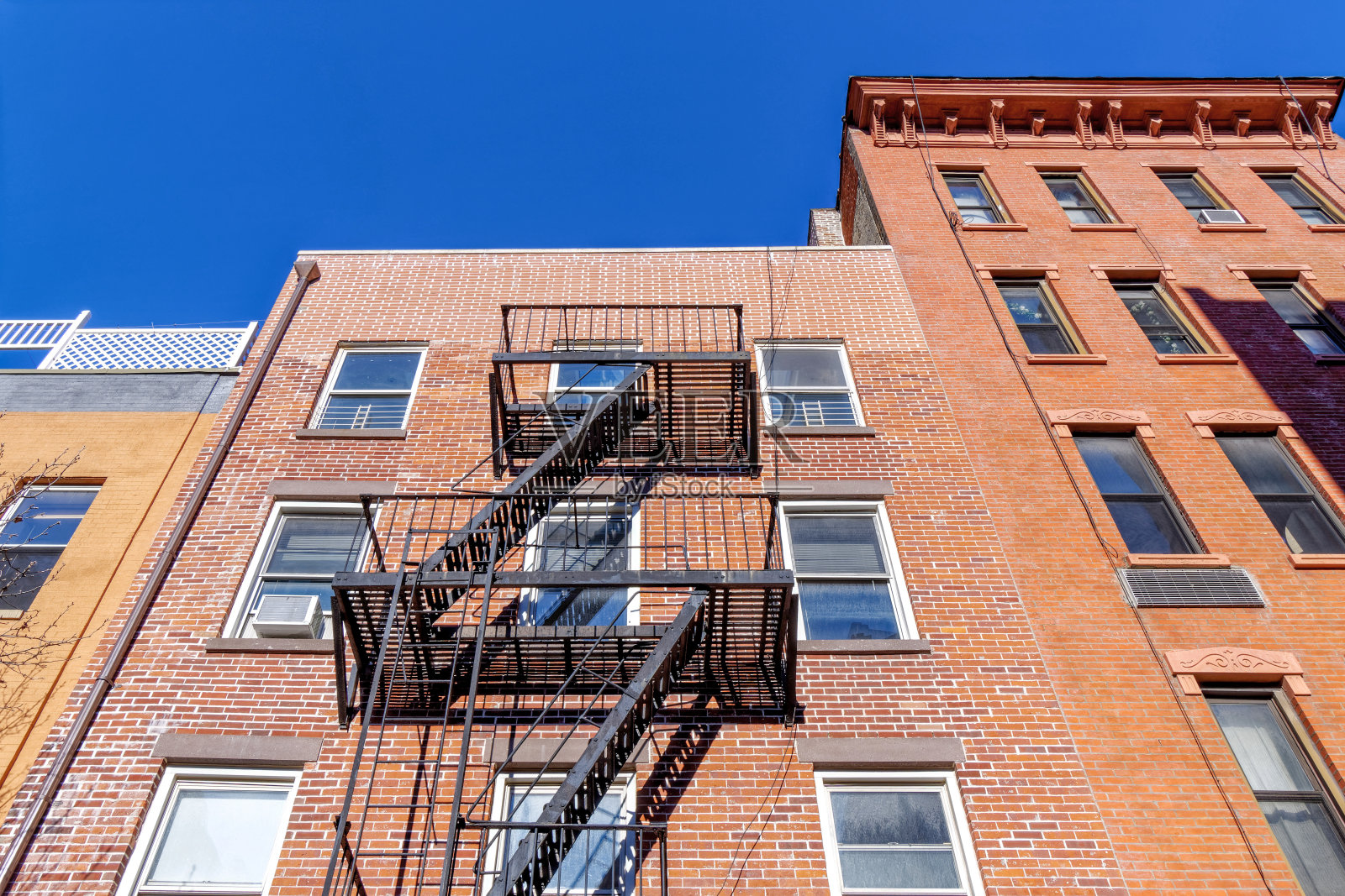 纽约消防逃生楼梯照片摄影图片