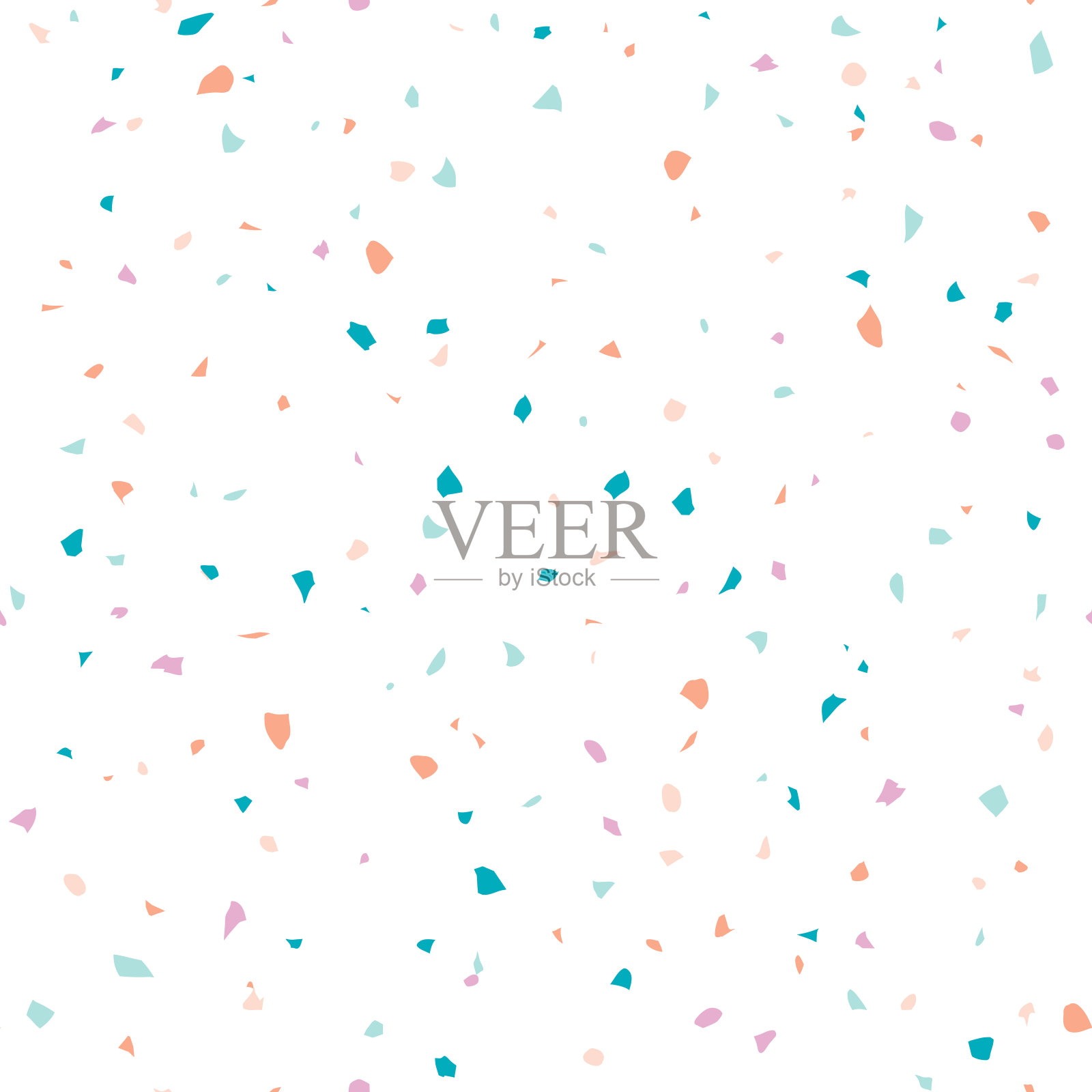 水磨石地板纹理表面现代抽象图案。矢量无缝抽象重复与大理石或花岗岩在柔和柔和的颜色芯片。插画图片素材