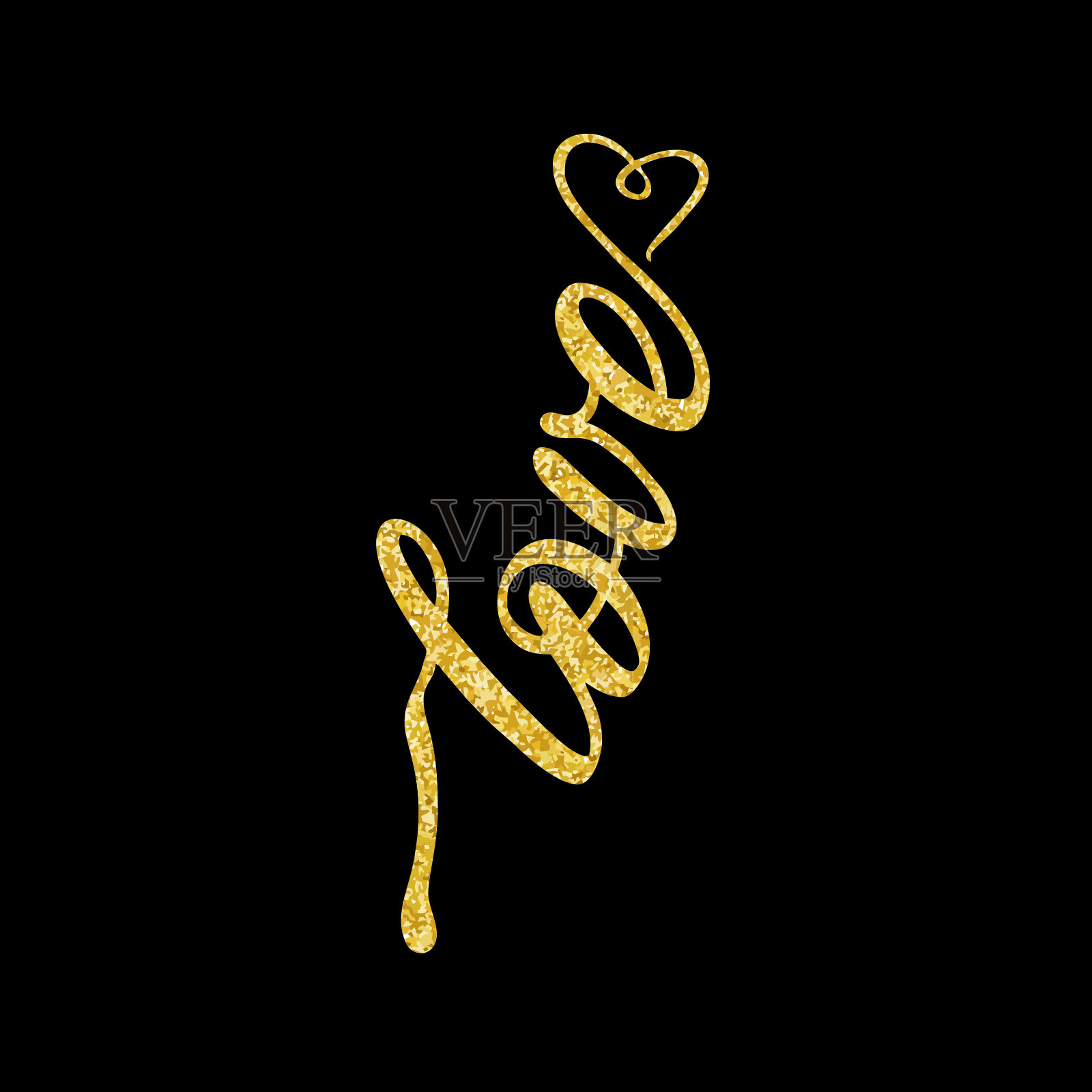 爱的字母手绘独特设计矢量插图。插画图片素材