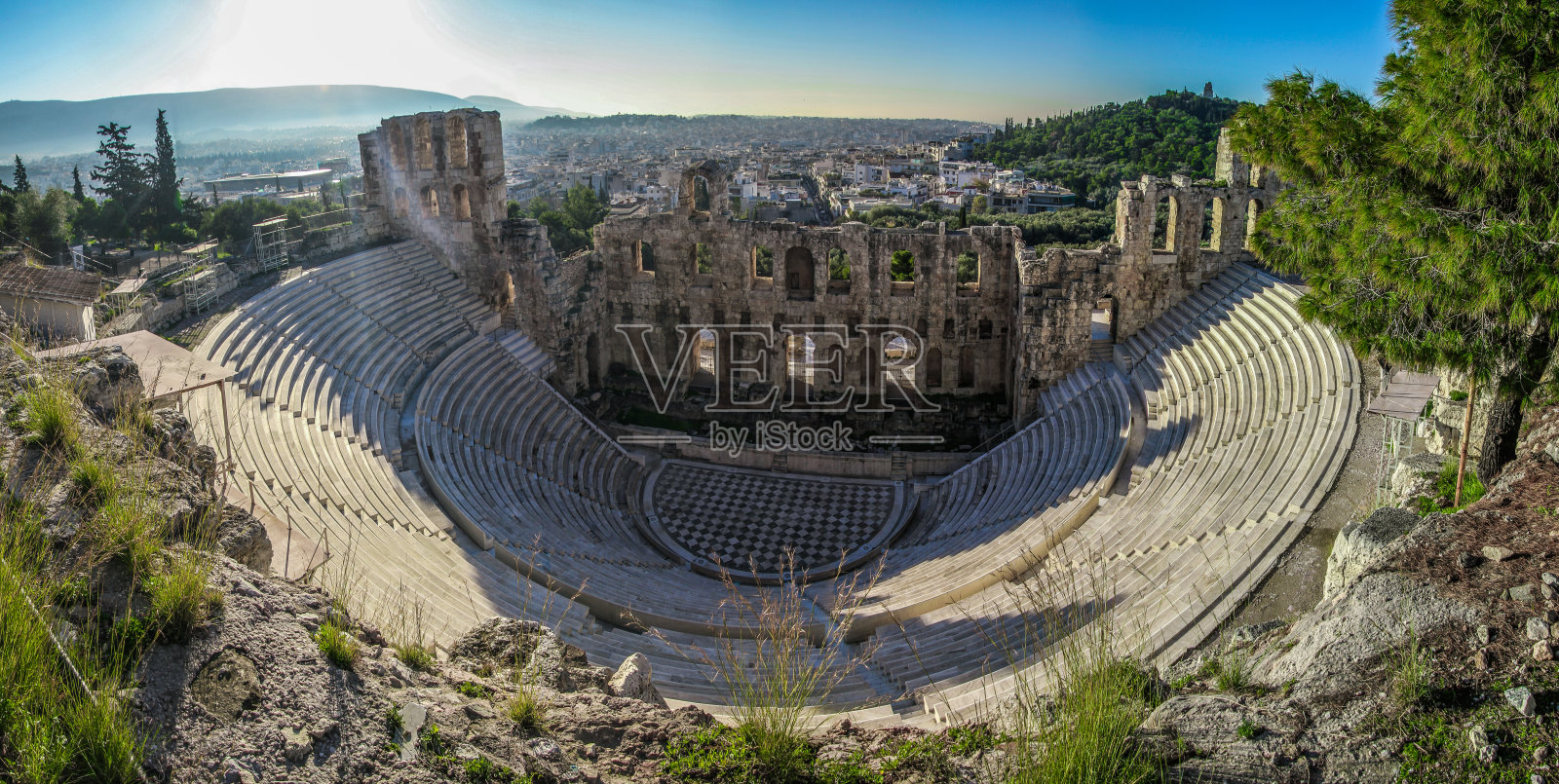 希腊雅典卫城和帕台农神庙照片摄影图片