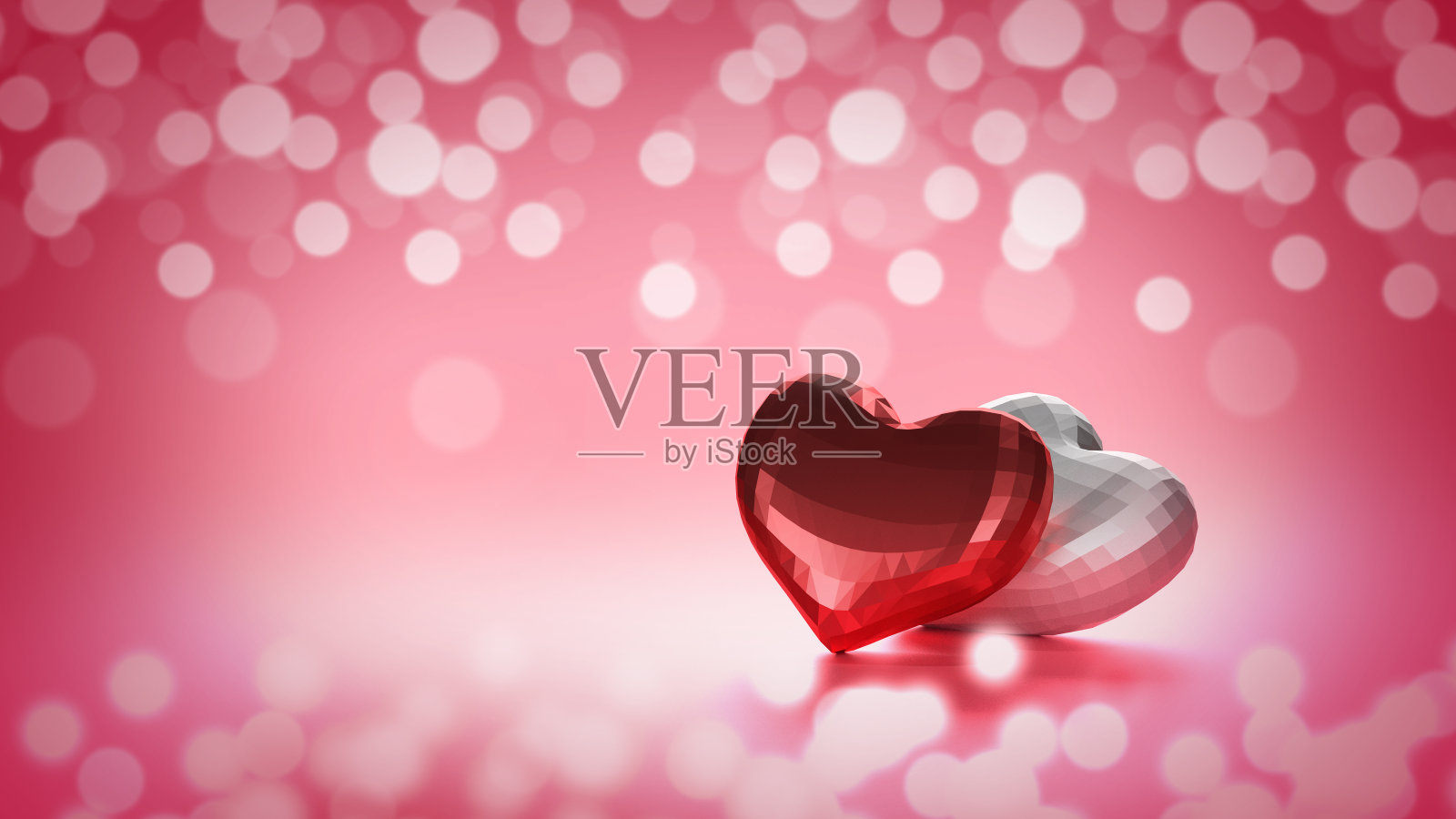 情人节心背景,3d插图照片摄影图片