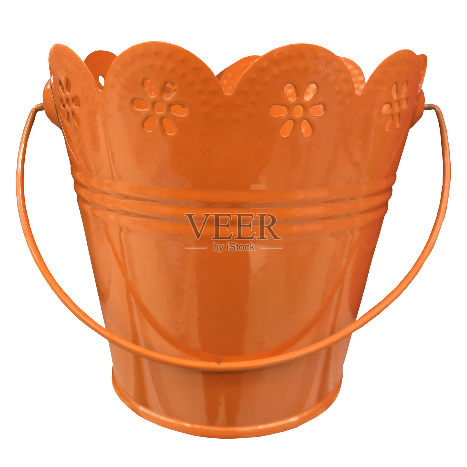 橙色锅孤立在白色上照片摄影图片