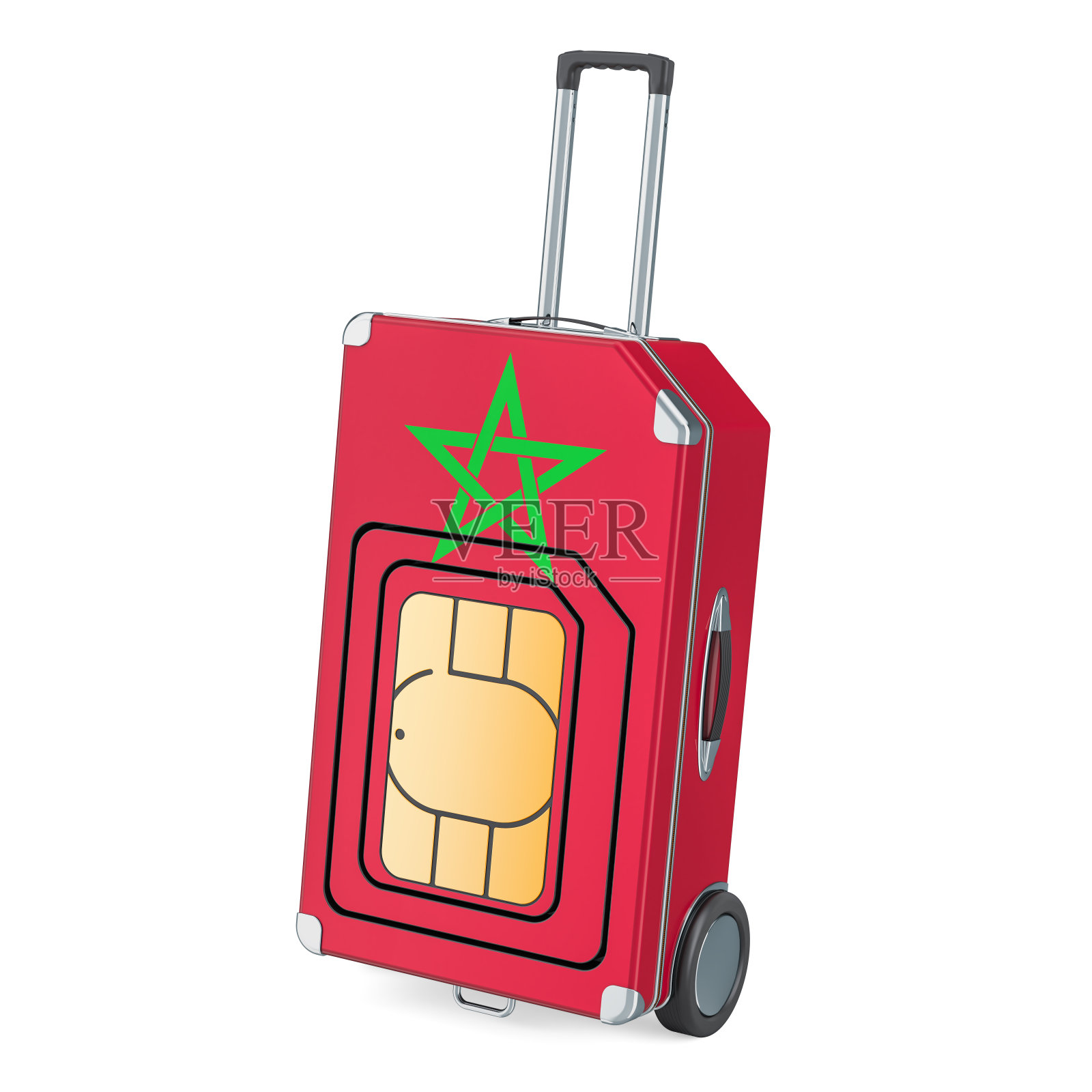 旅行模拟,漫游和旅行在摩洛哥,3D渲染孤立的白色背景照片摄影图片