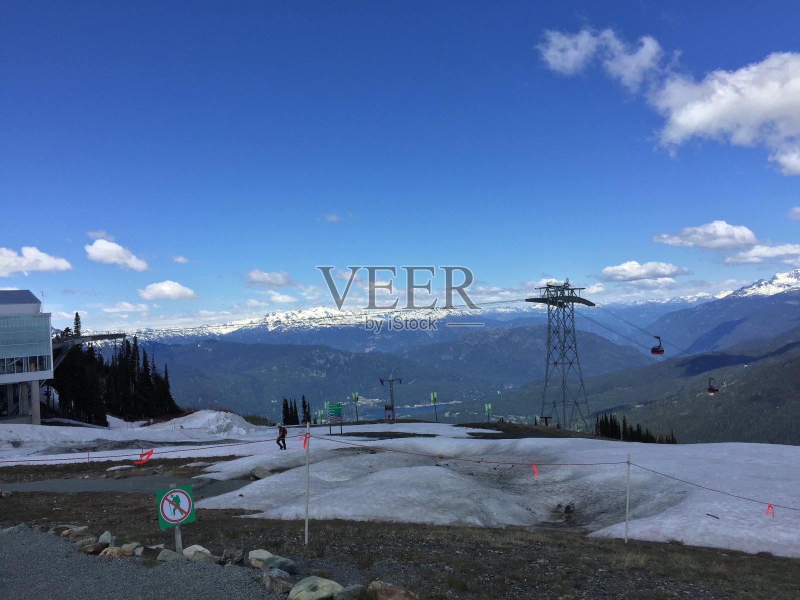 全景图显示了惠斯勒山的贡多拉照片摄影图片